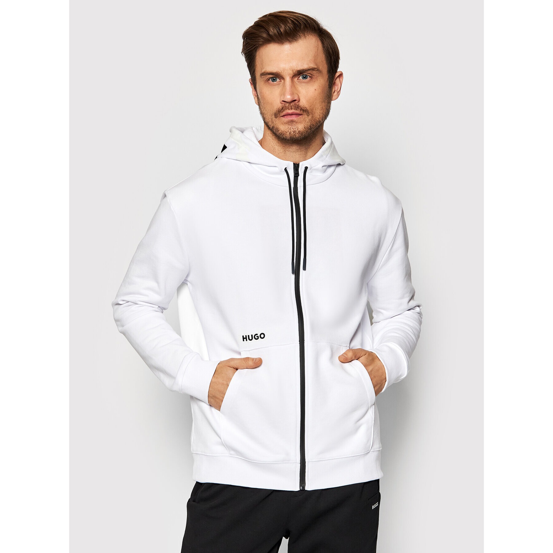 Hugo Суитшърт Dyndale 50468248 Бял Regular Fit - Pepit.bg