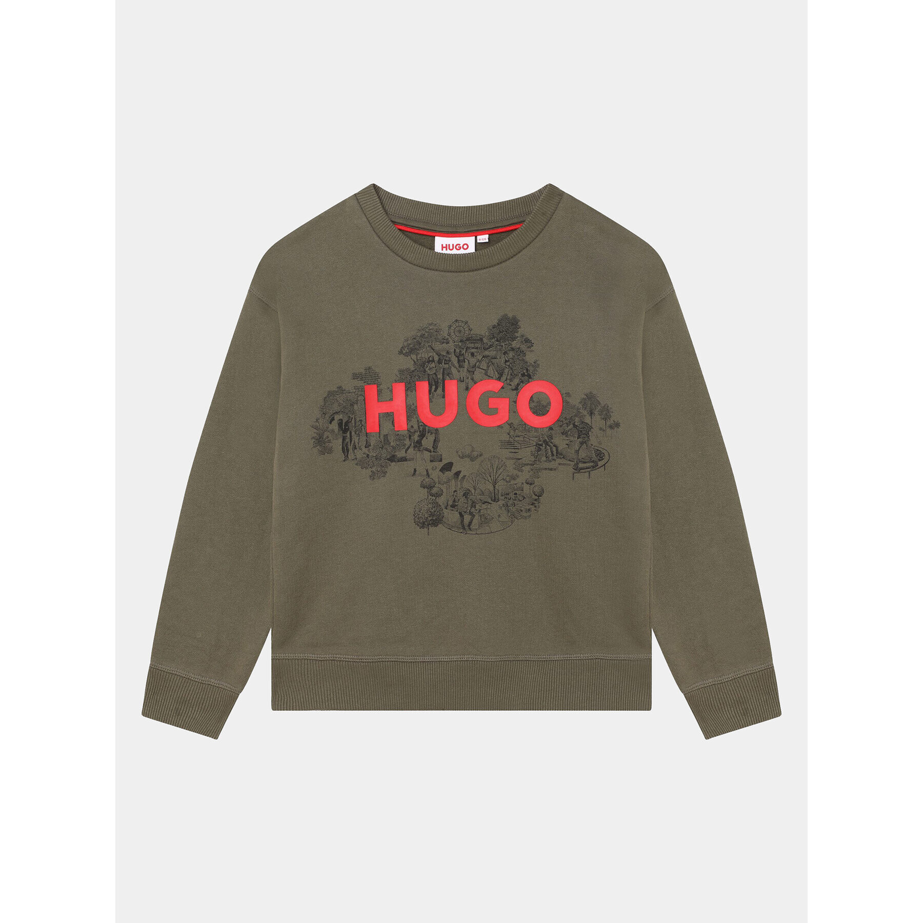 Hugo Суитшърт G25150 D Каки Regular Fit - Pepit.bg
