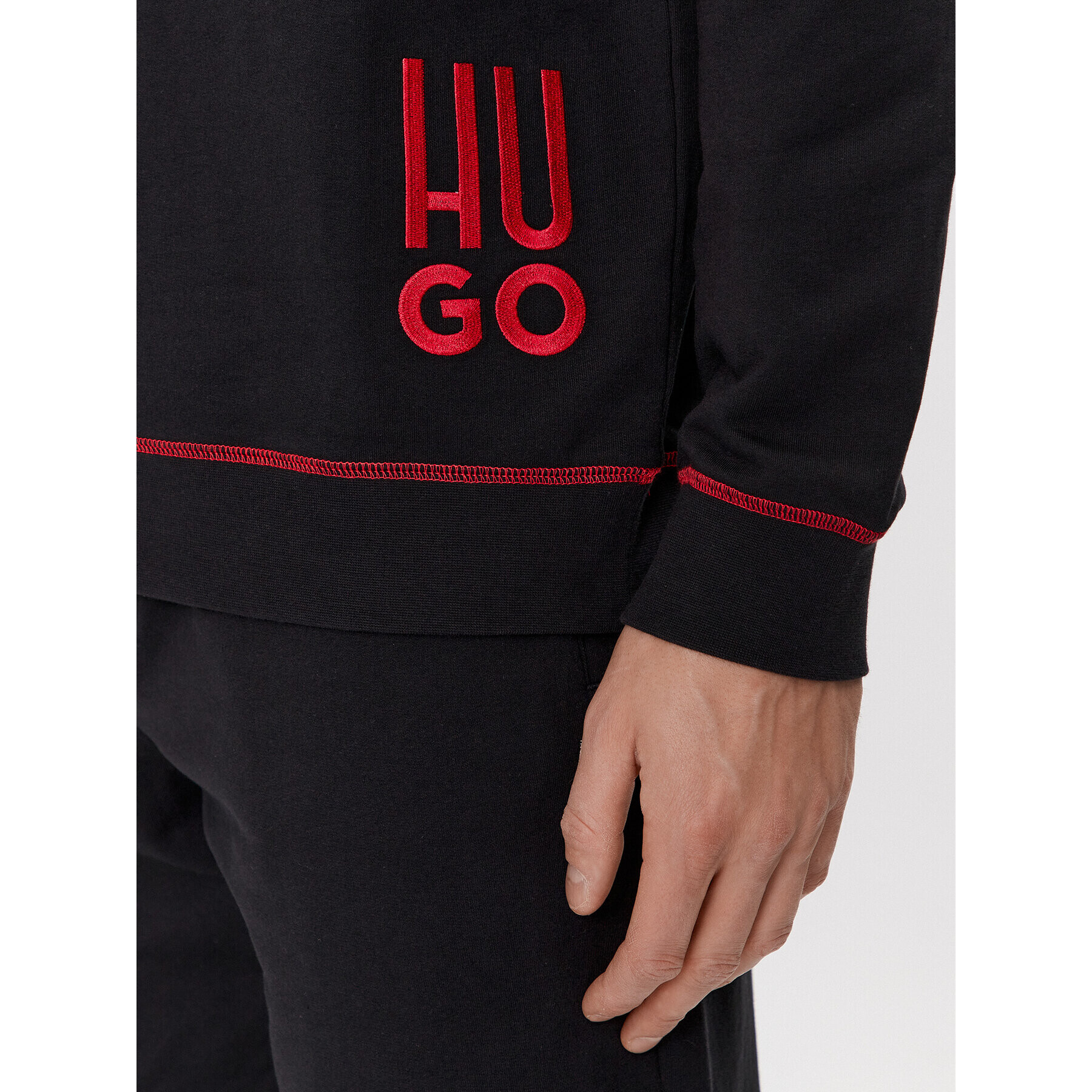 Hugo Суитшърт Logo 50510524 Черен Relaxed Fit - Pepit.bg