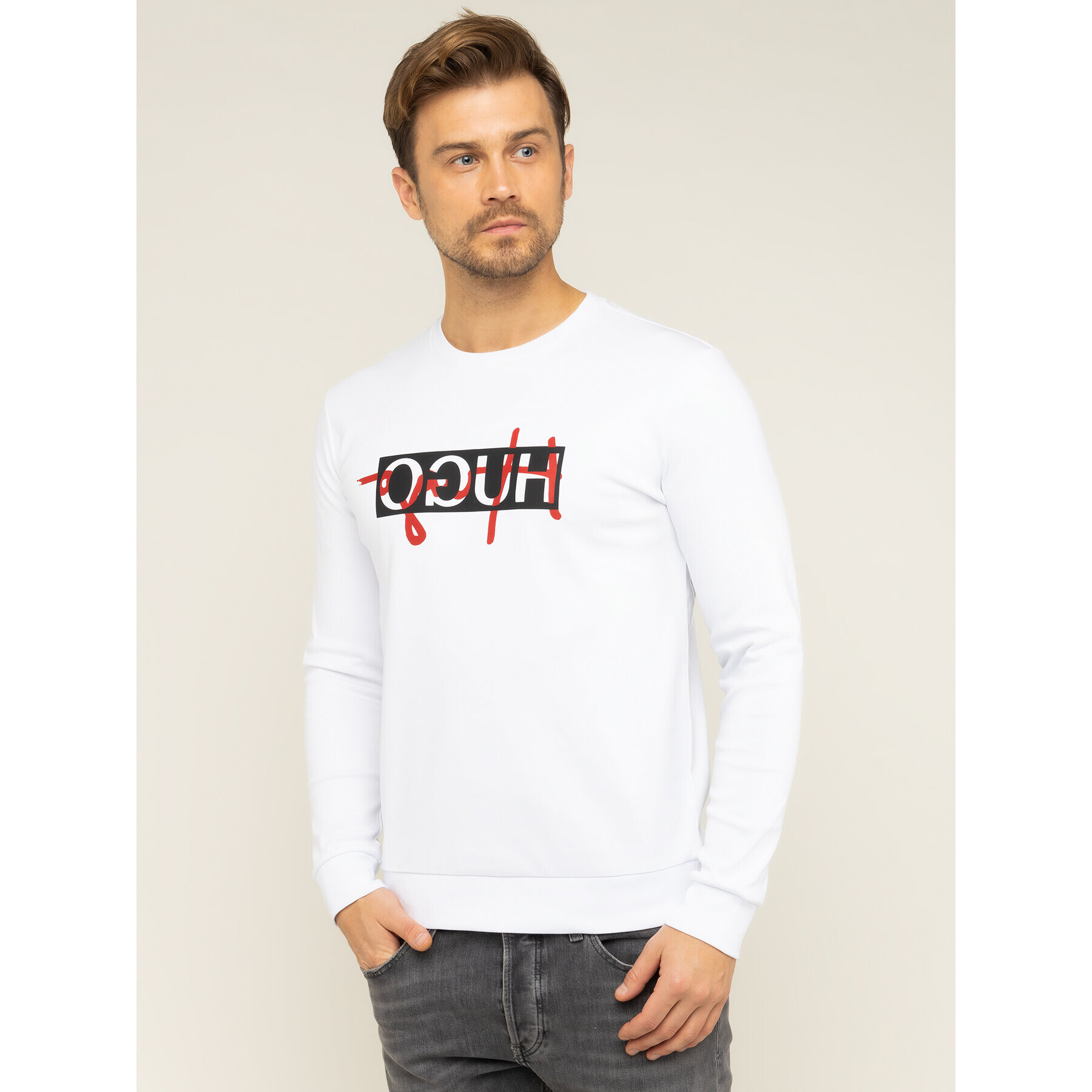 Hugo Суитшърт Unisex Dicago201 50421623 Бял Regular Fit - Pepit.bg