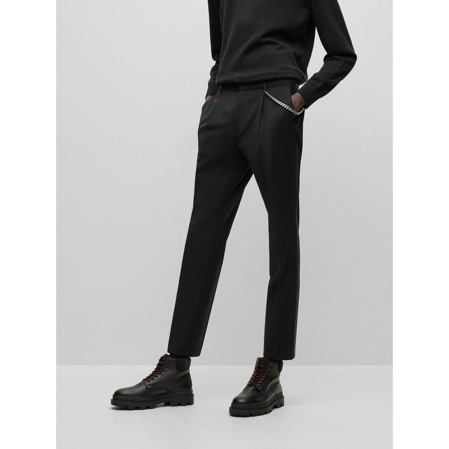 Hugo Текстилни панталони 50483152 Черен Extra Slim Fit - Pepit.bg