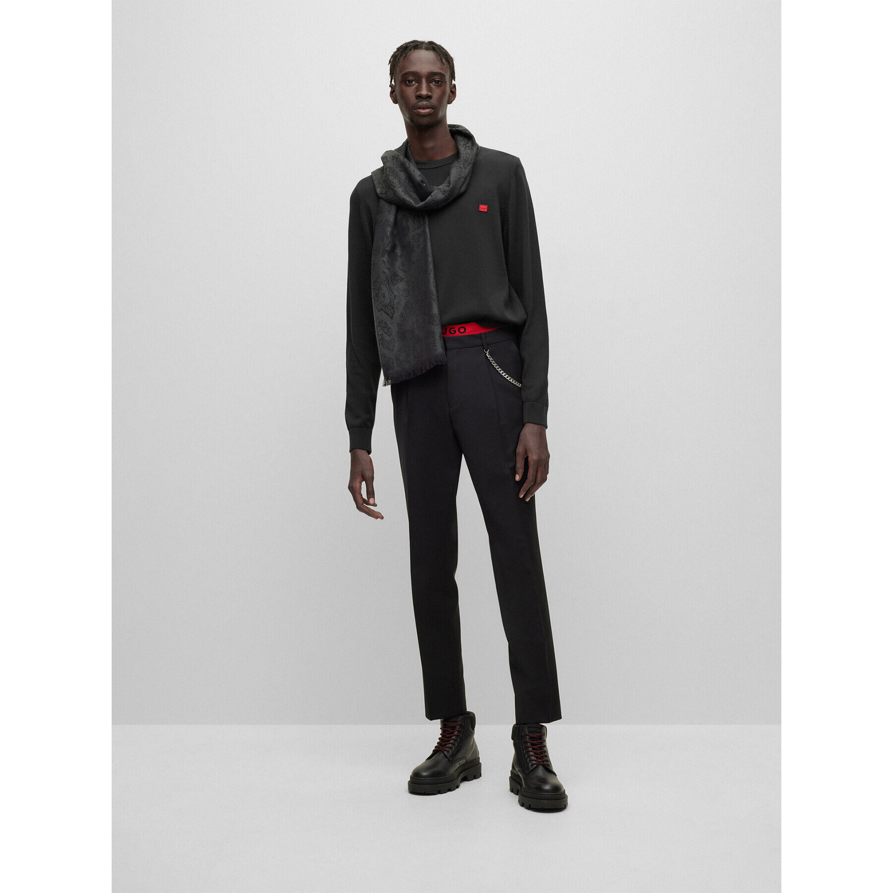 Hugo Текстилни панталони 50483152 Черен Extra Slim Fit - Pepit.bg
