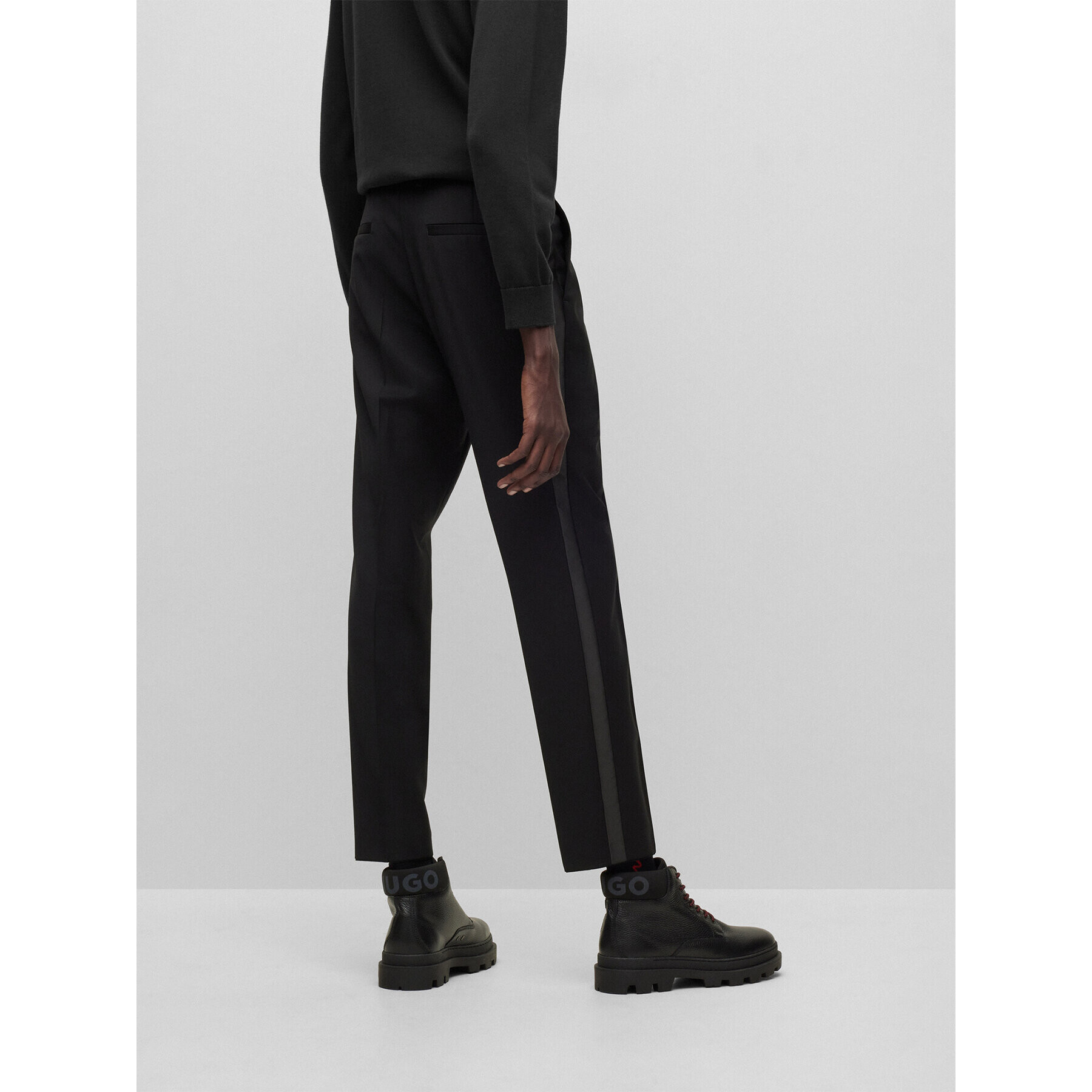 Hugo Текстилни панталони 50483152 Черен Extra Slim Fit - Pepit.bg