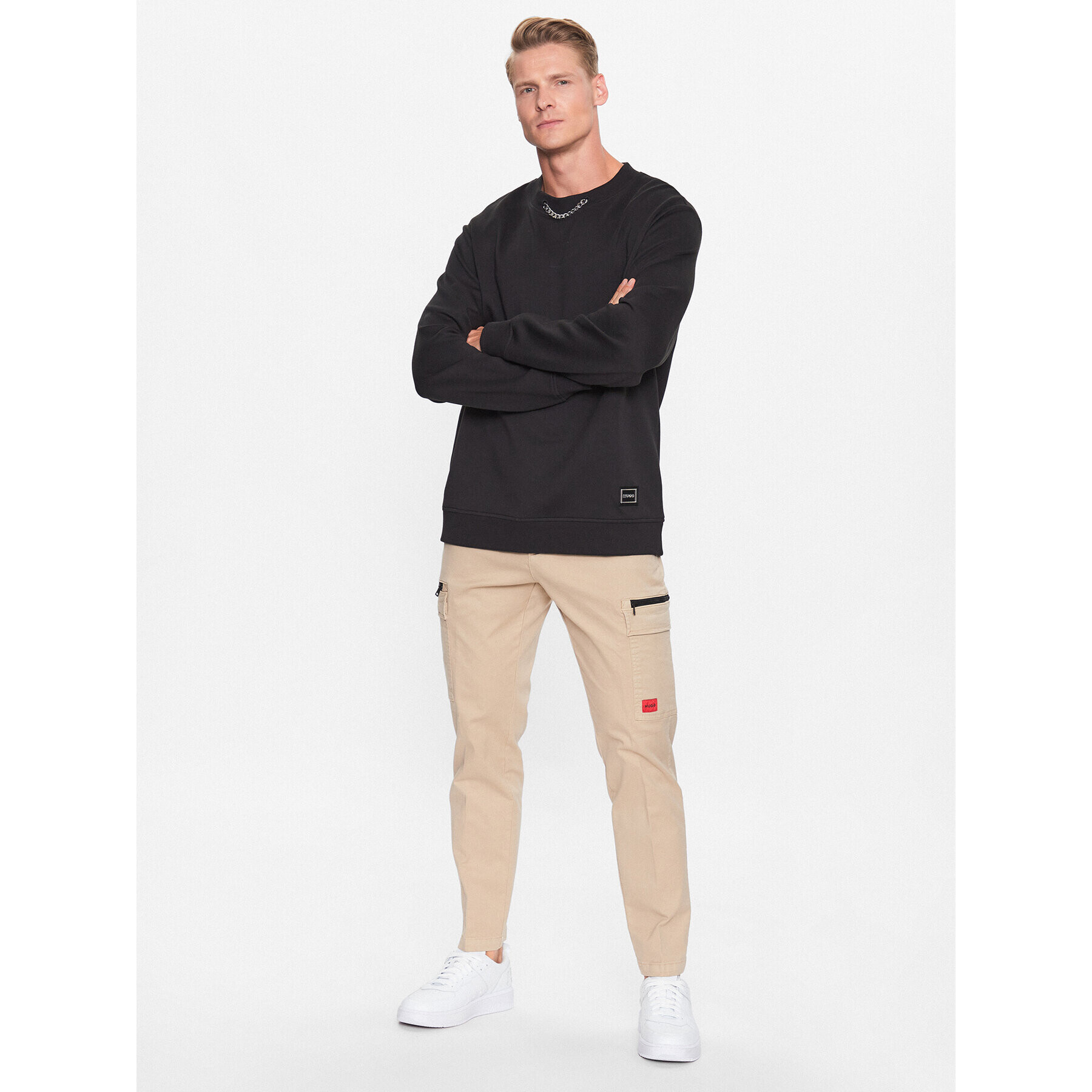 Hugo Текстилни панталони 50484022 Бежов Slim Fit - Pepit.bg