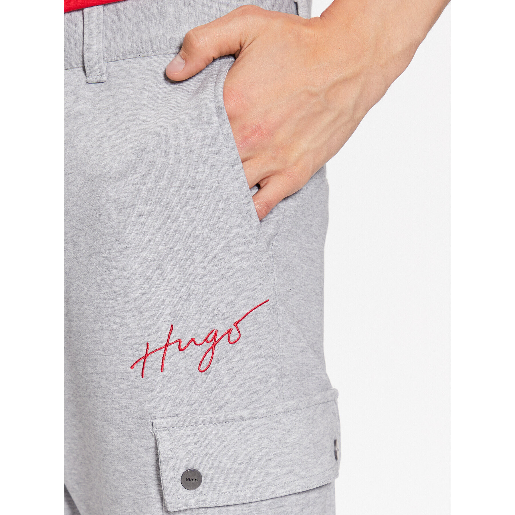 Hugo Текстилни панталони 50496123 Сив Slim Fit - Pepit.bg