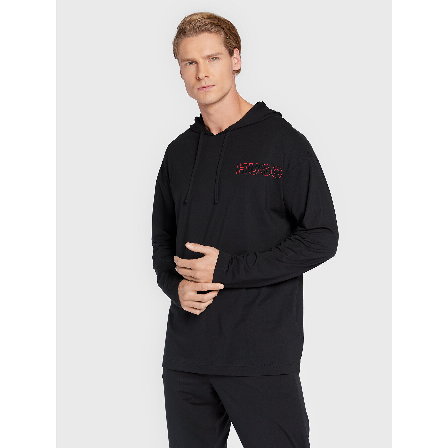 Hugo Тениска с дълъг ръкав Unite 50478917 Черен Regular Fit - Pepit.bg