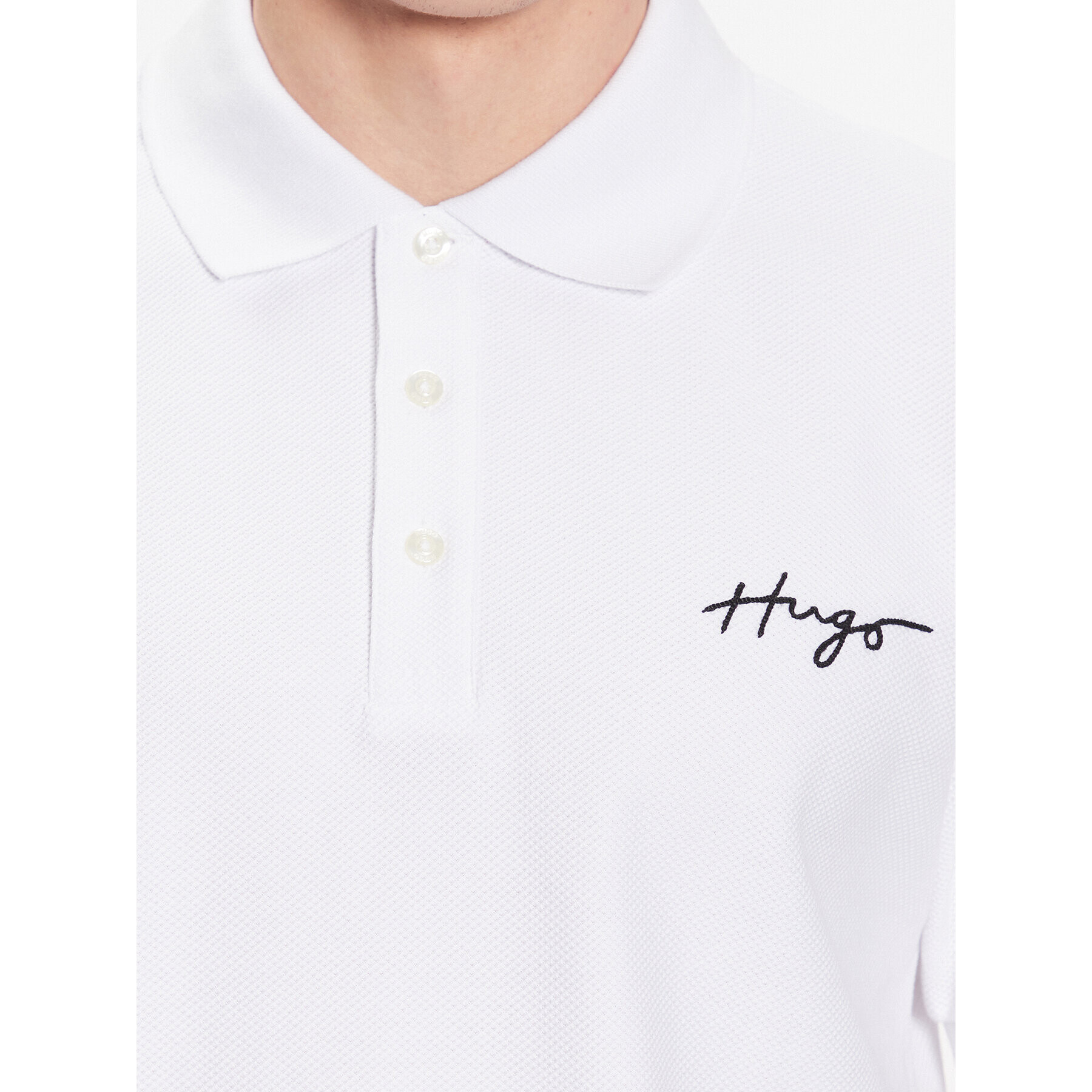 Hugo Тениска с яка и копчета 50488854 Бял Regular Fit - Pepit.bg