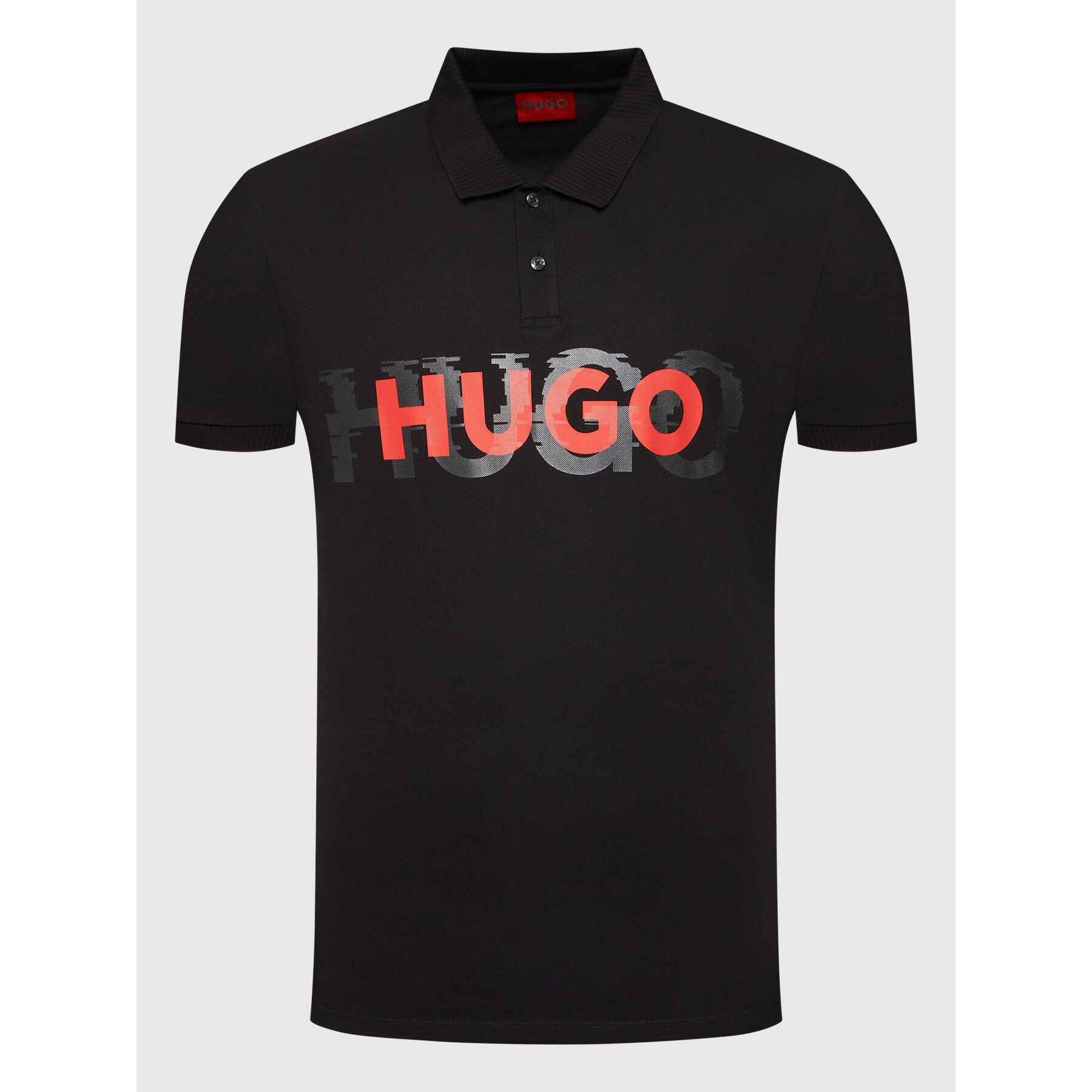 Hugo Тениска с яка и копчета Dristofano 50468259 Черен Regular Fit - Pepit.bg