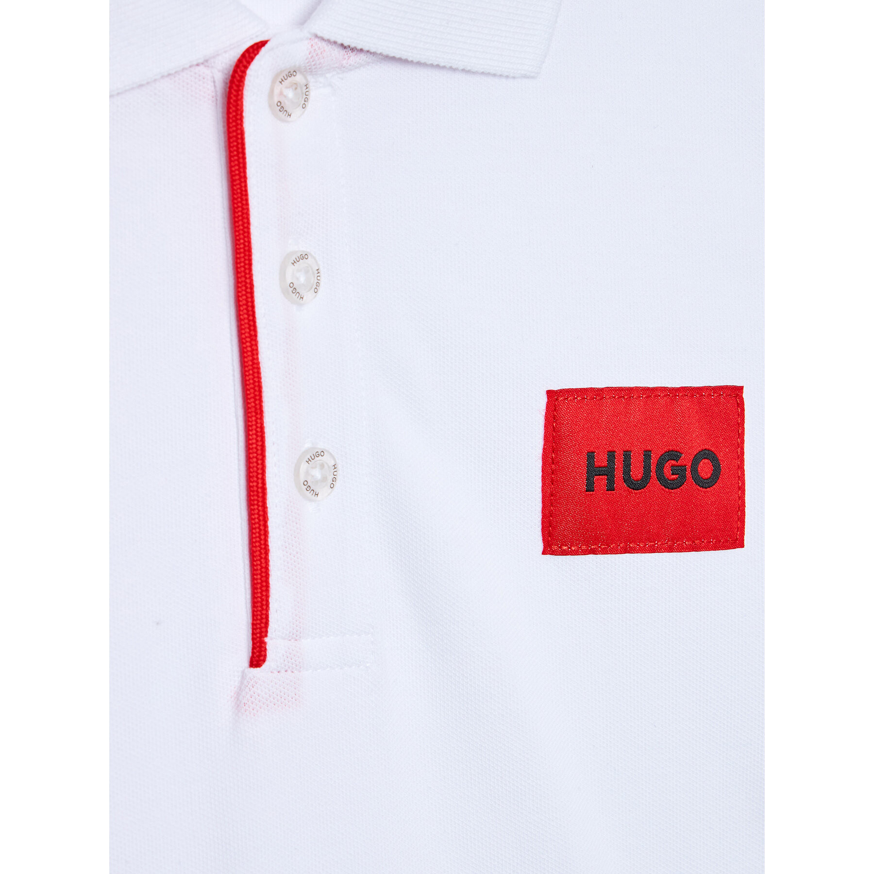 Hugo Тениска с яка и копчета G25111 D Бял Regular Fit - Pepit.bg