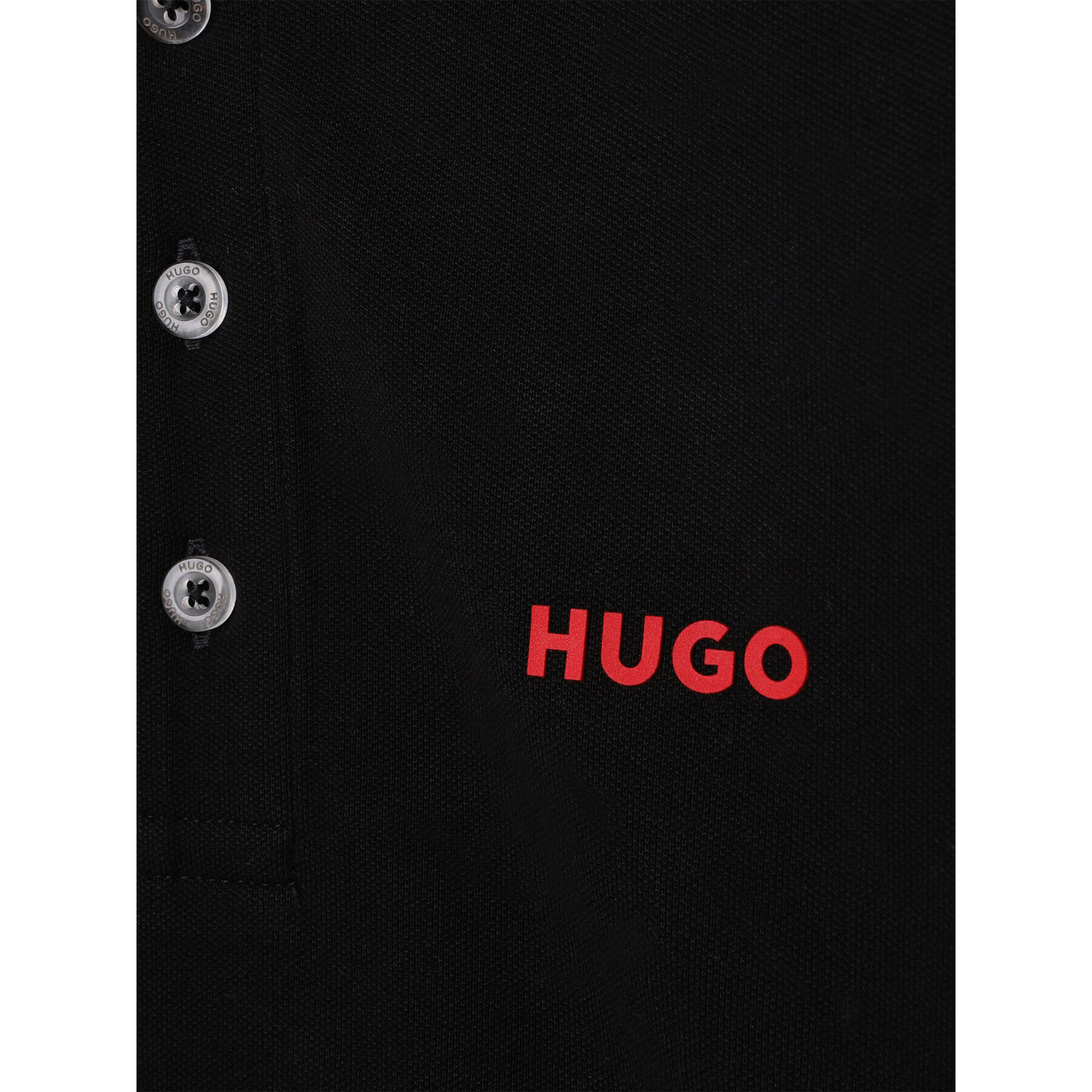 Hugo Тениска с яка и копчета G25143 D Черен Regular Fit - Pepit.bg