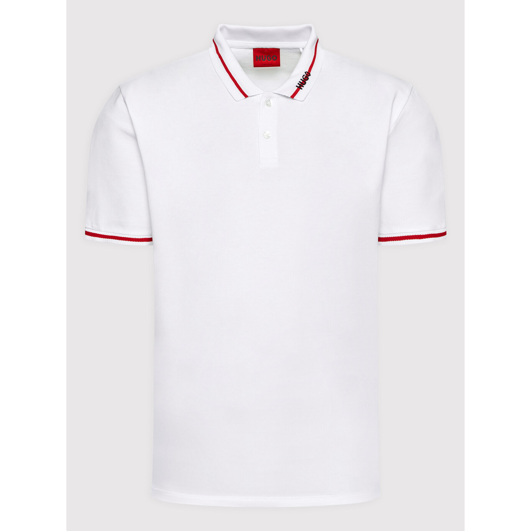 Hugo Тениска с яка и копчета Dostner 50471665 Бял Regular Fit - Pepit.bg