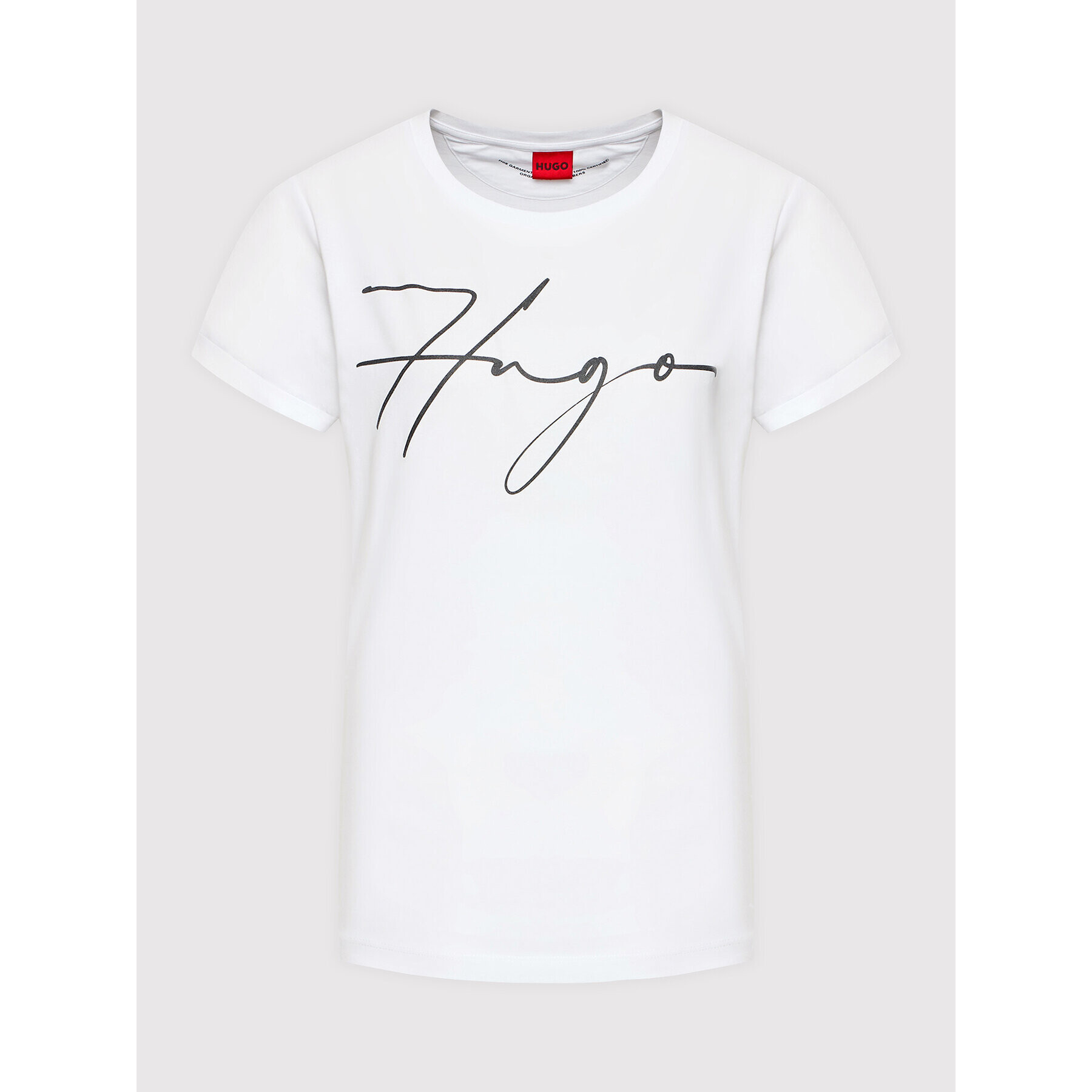 Hugo Тишърт 50467249 Бял Slim Fit - Pepit.bg