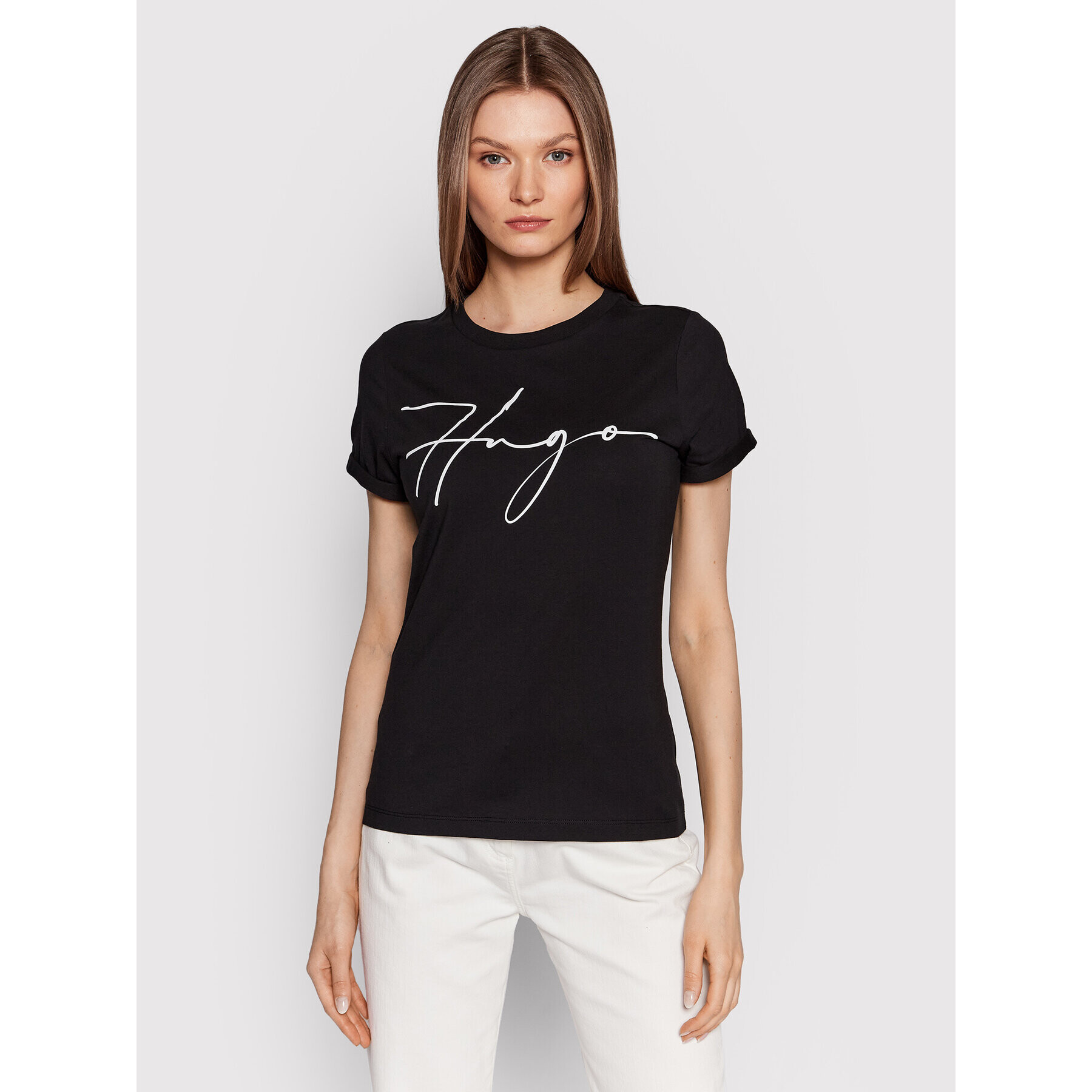 Hugo Тишърт 50467249 Черен Slim Fit - Pepit.bg