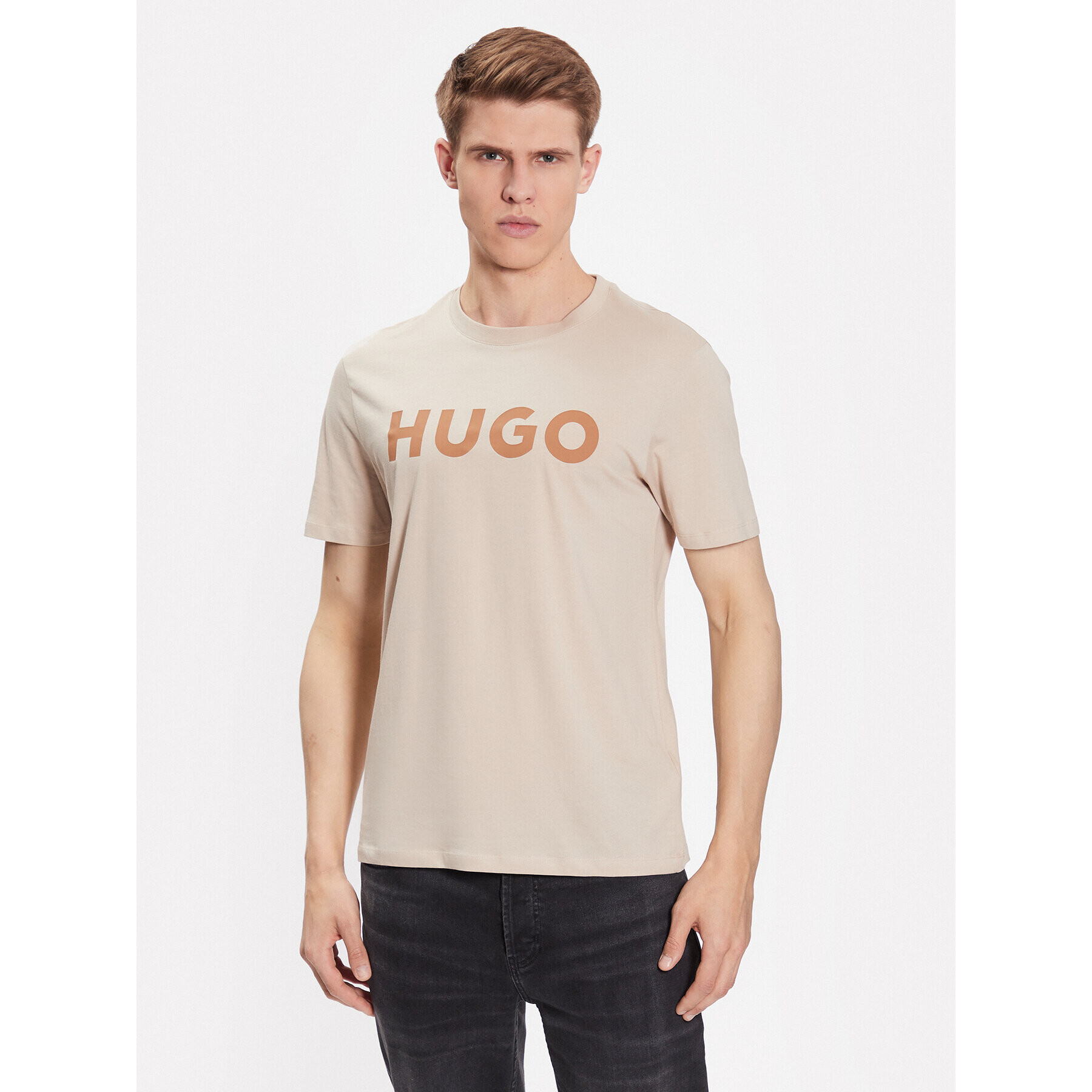 Hugo Тишърт 50467556 Бежов Regular Fit - Pepit.bg