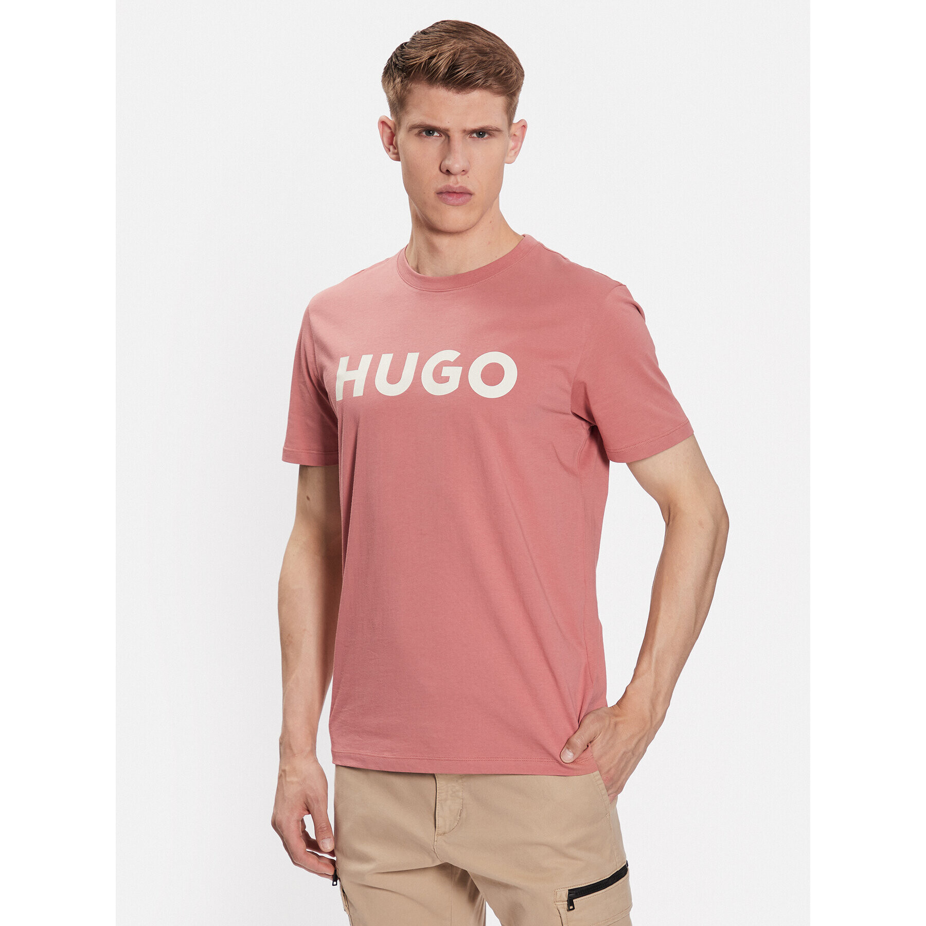 Hugo Тишърт Dulivio 50467556 Розов Regular Fit - Pepit.bg