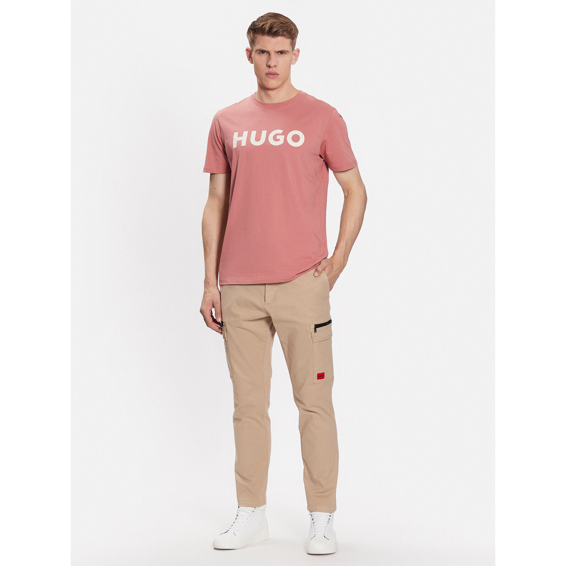 Hugo Тишърт Dulivio 50467556 Розов Regular Fit - Pepit.bg