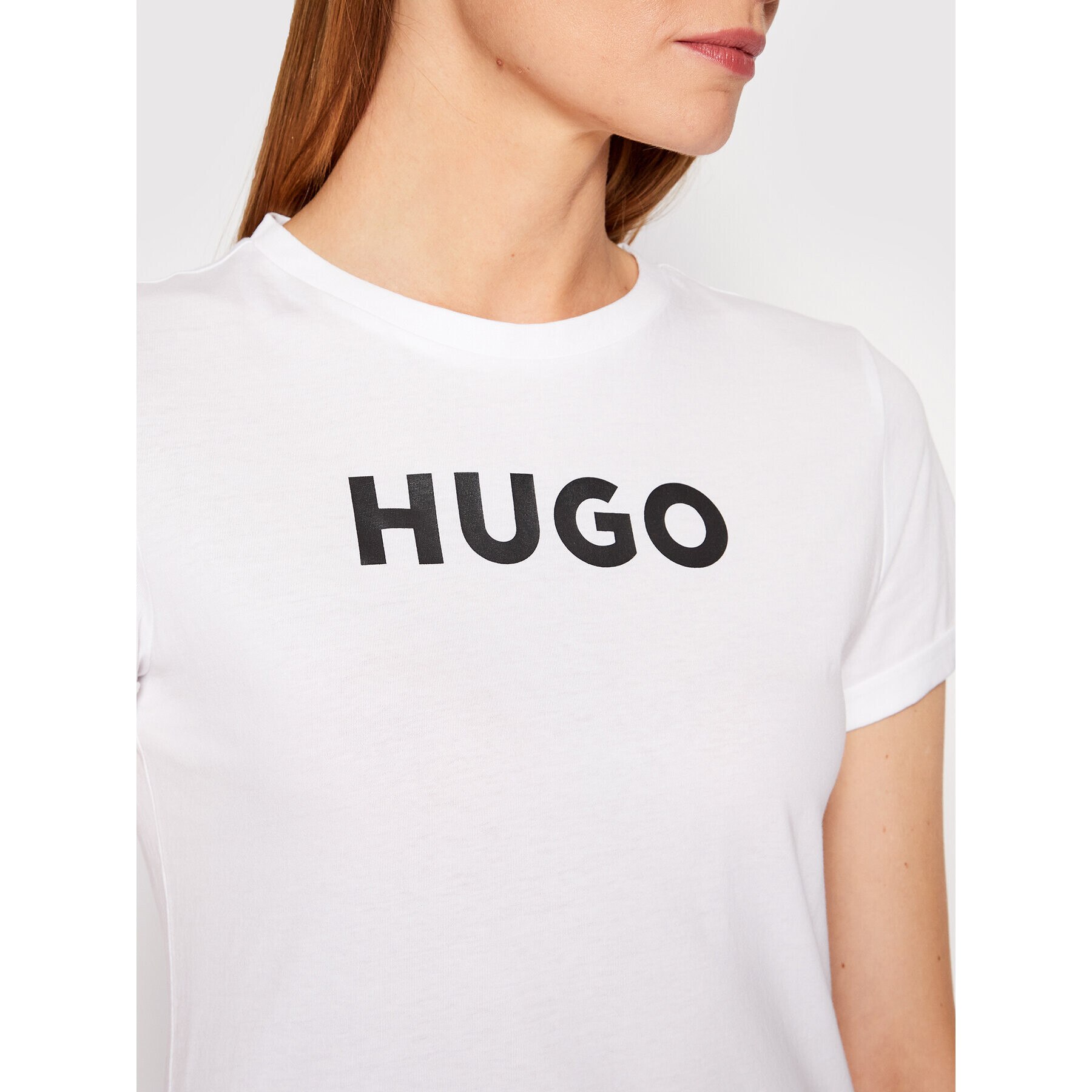 Hugo Тишърт 50473813 Бял Slim Fit - Pepit.bg