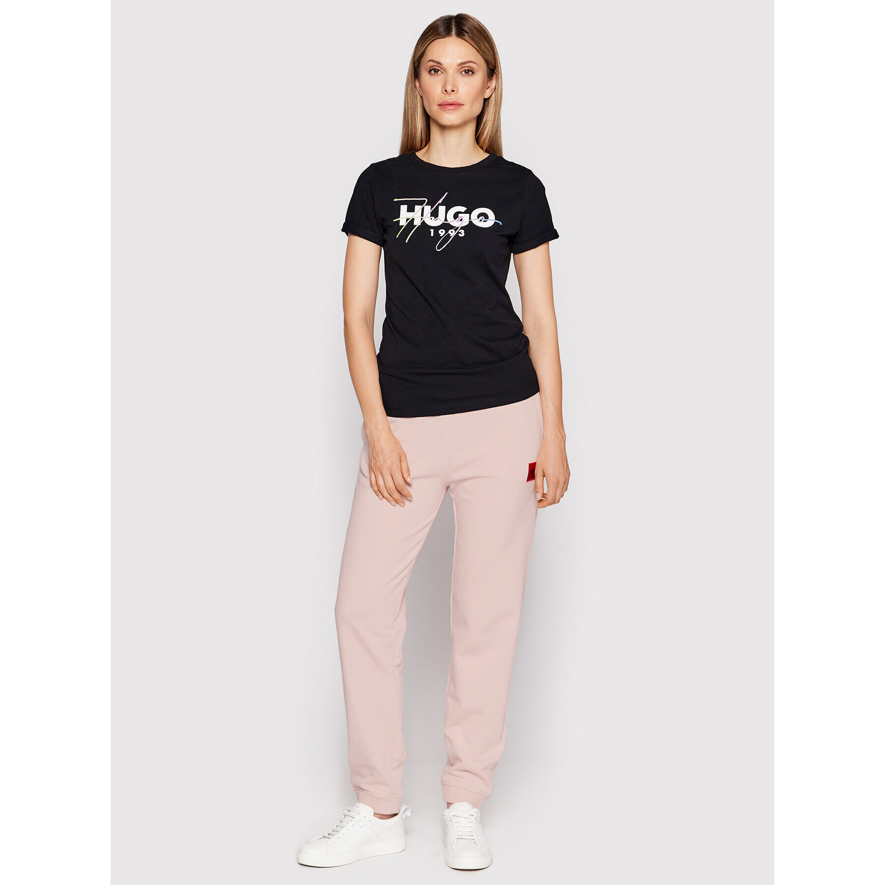 Hugo Тишърт 50476111 Черен Slim Fit - Pepit.bg