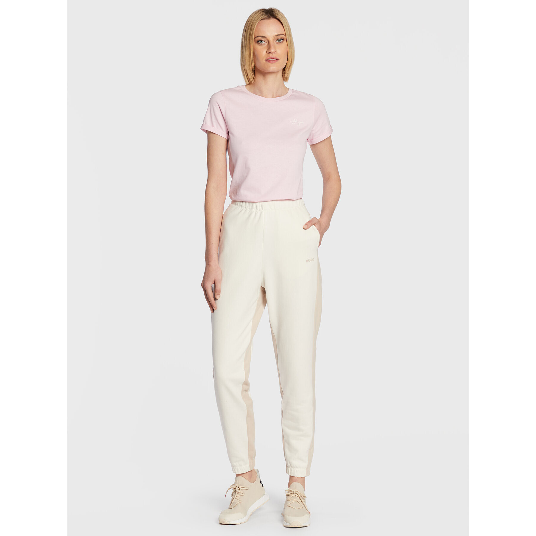 Hugo Тишърт 50478217 Розов Slim Fit - Pepit.bg