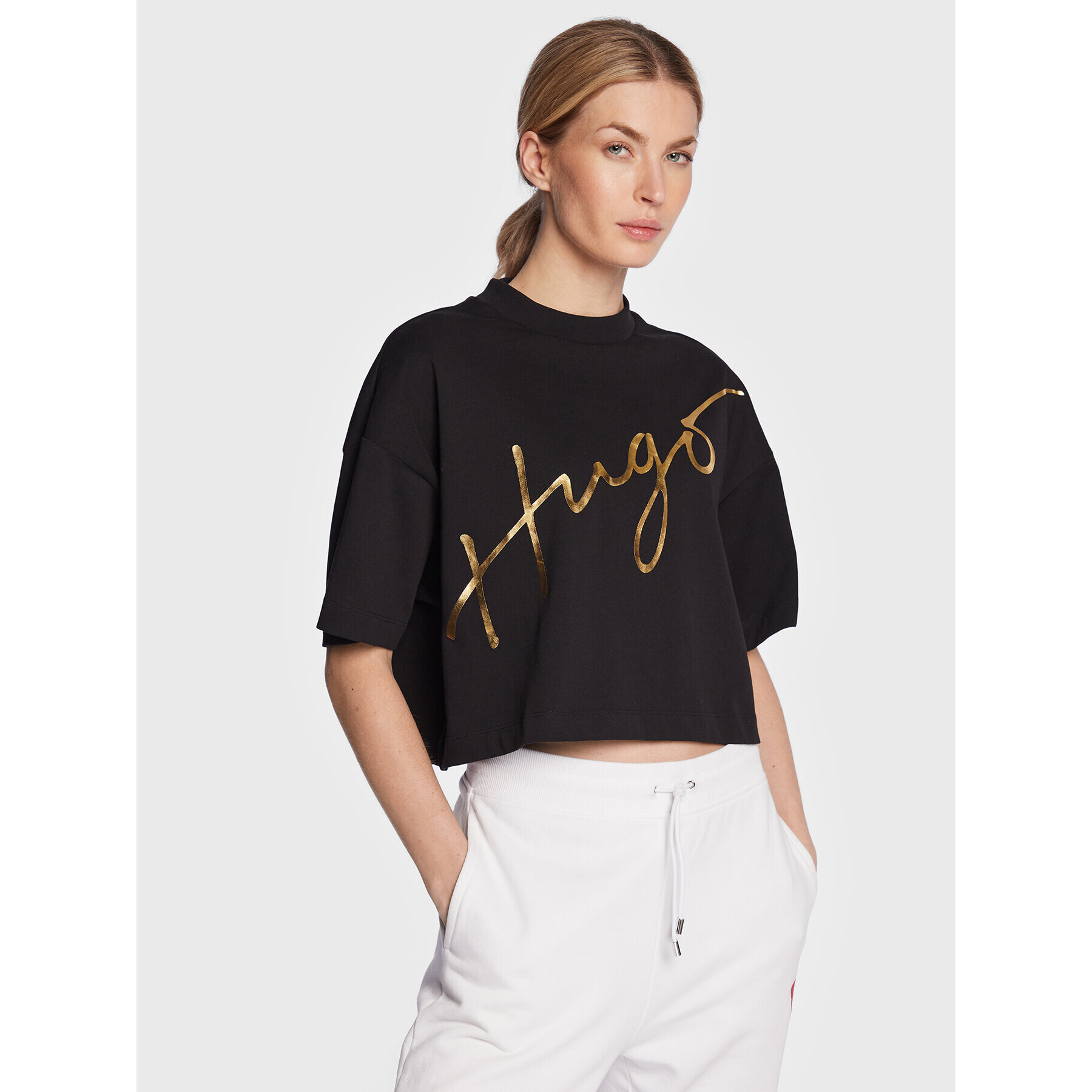 Hugo Тишърт 50482939 Черен Relaxed Fit - Pepit.bg