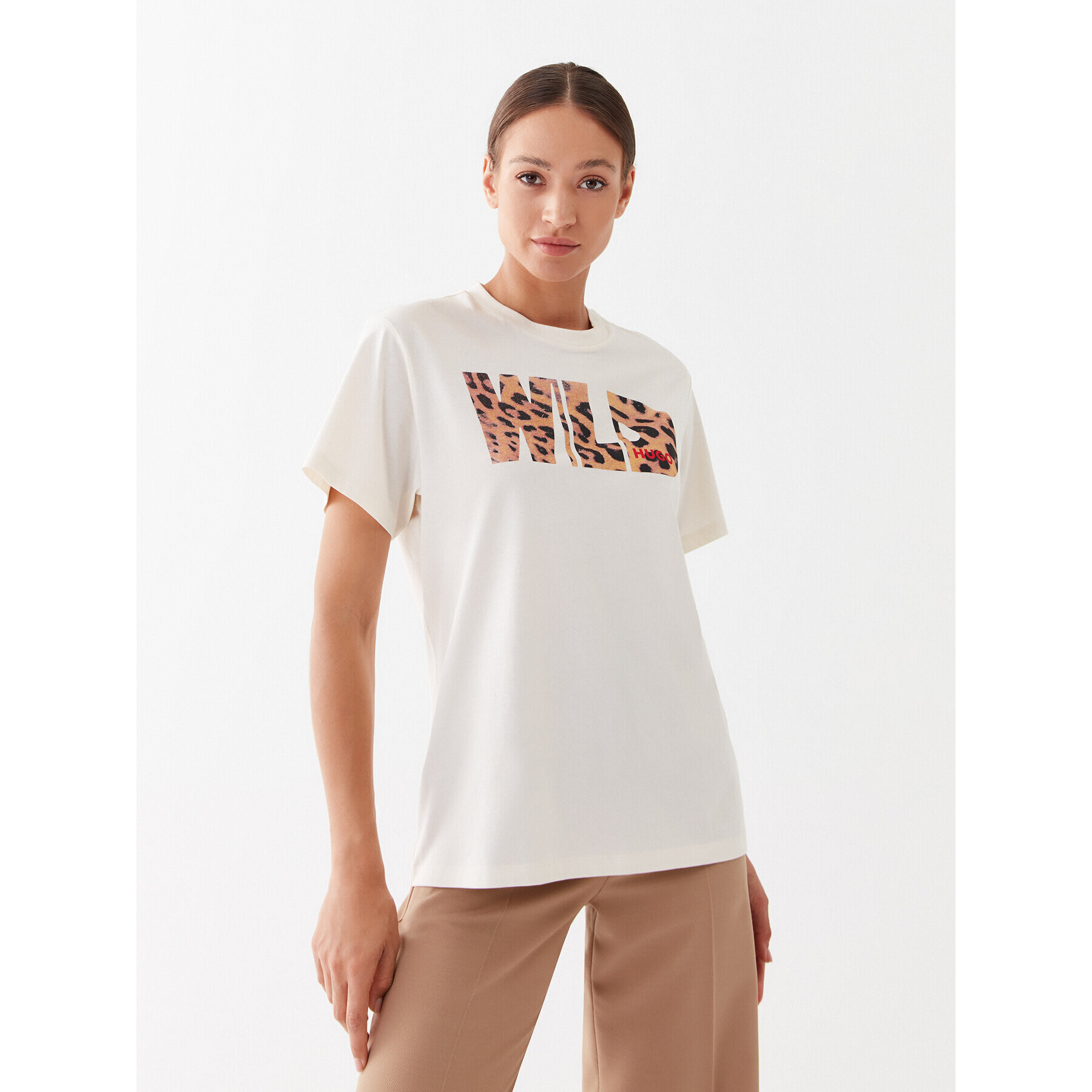 Hugo Тишърт 50485143 Бежов Regular Fit - Pepit.bg