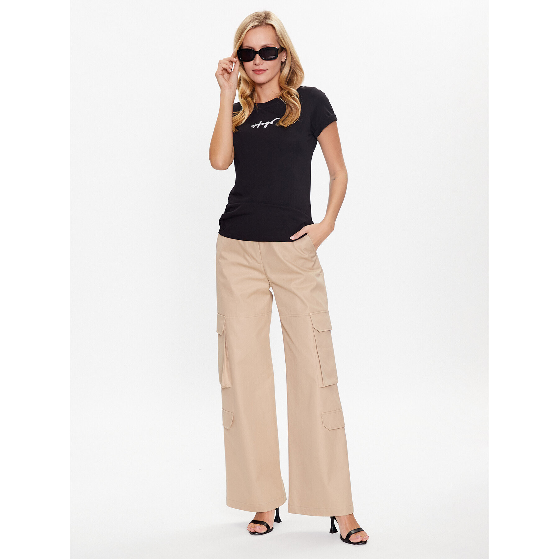 Hugo Тишърт 50486327 Черен Slim Fit - Pepit.bg