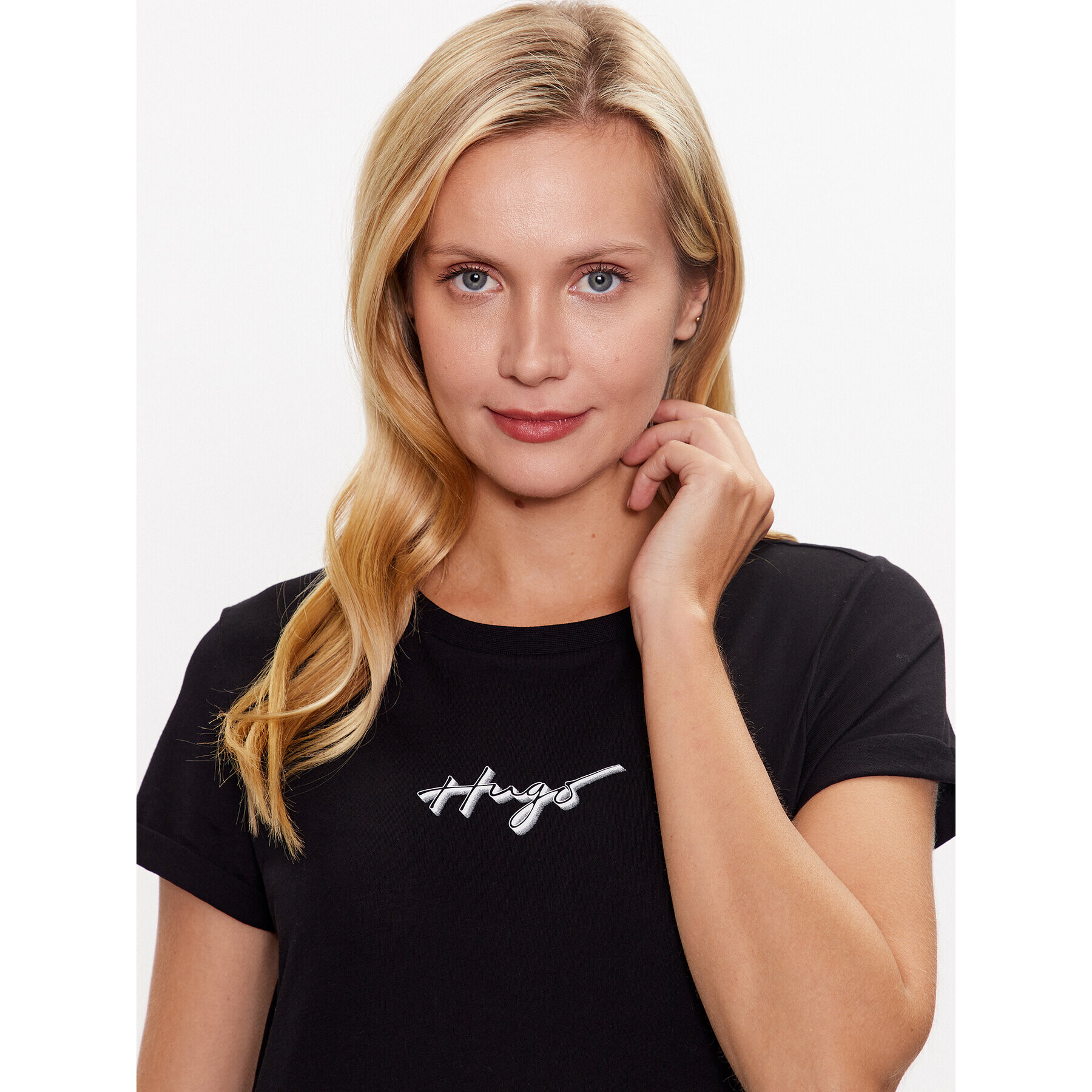 Hugo Тишърт 50486327 Черен Slim Fit - Pepit.bg