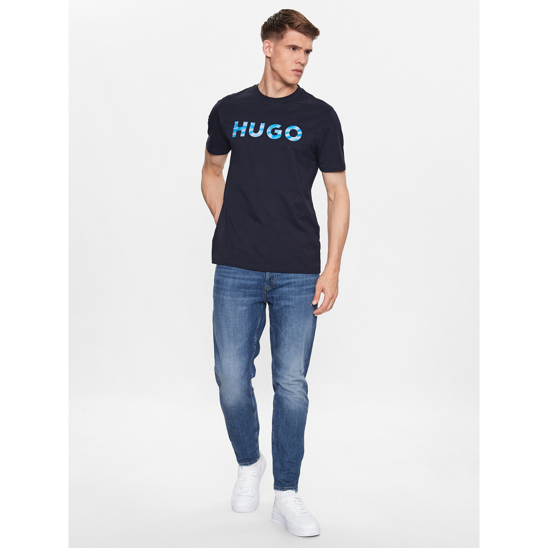 Hugo Тишърт 50489662 Тъмносин Regular Fit - Pepit.bg