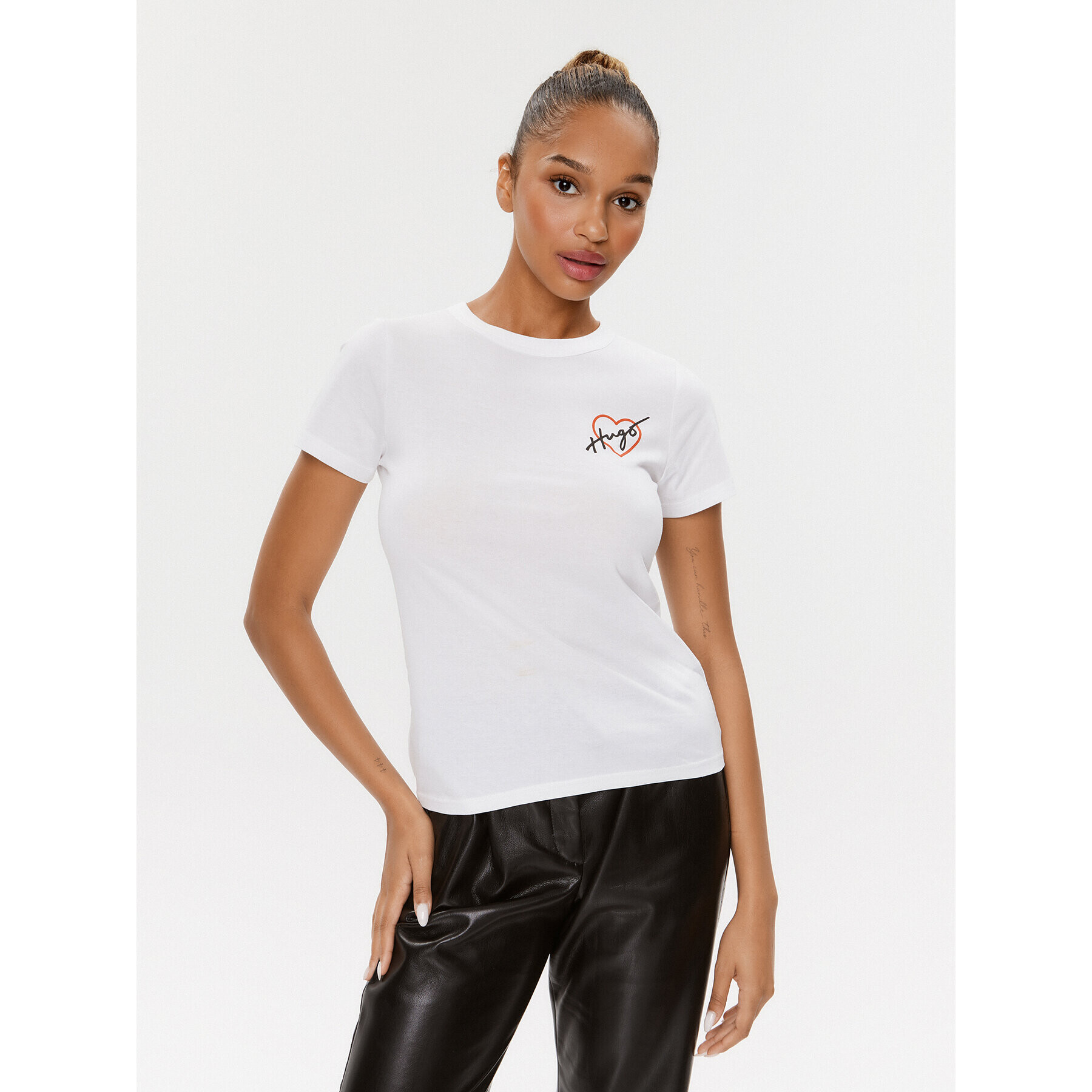 Hugo Тишърт 50512095 Бял Regular Fit - Pepit.bg