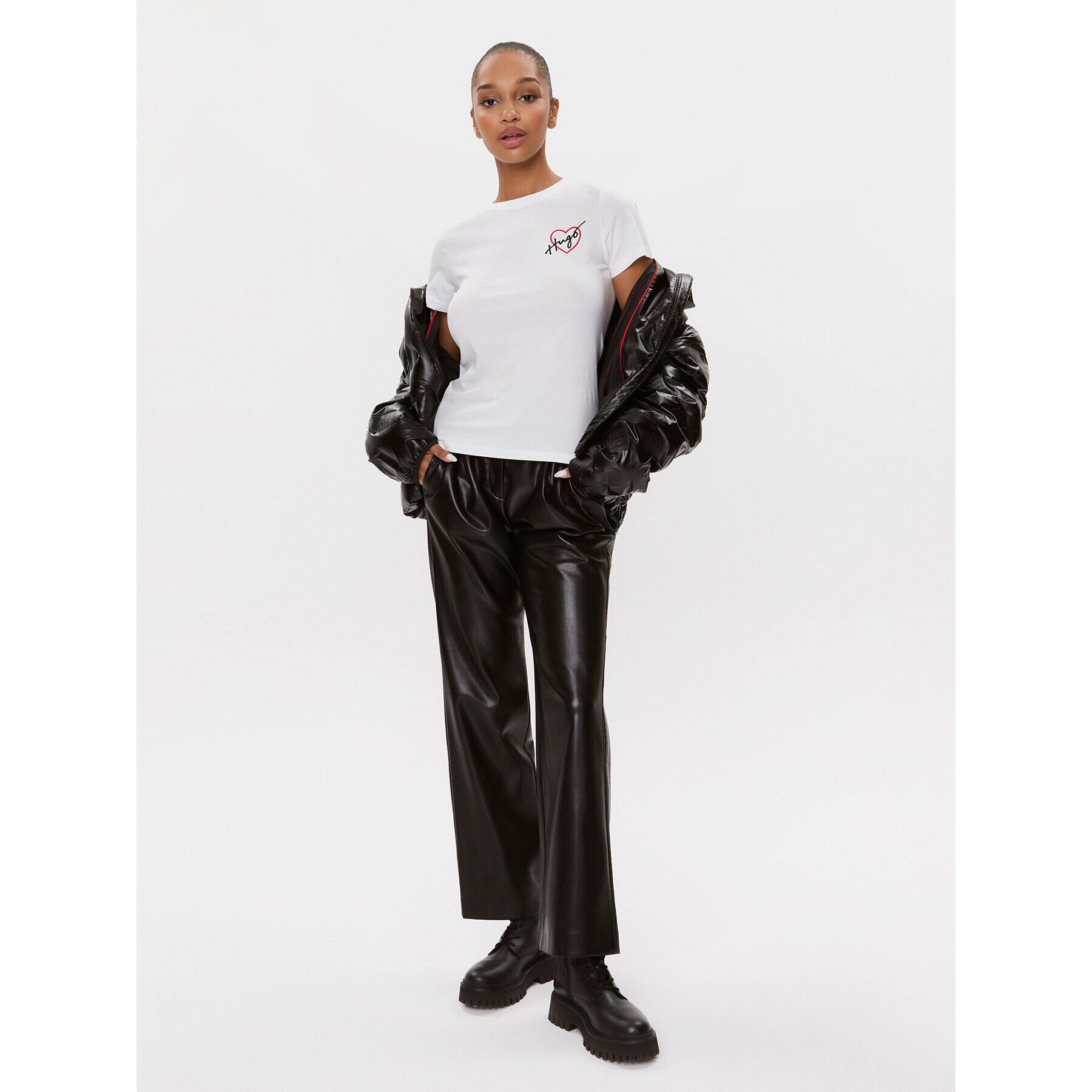 Hugo Тишърт 50512095 Бял Regular Fit - Pepit.bg