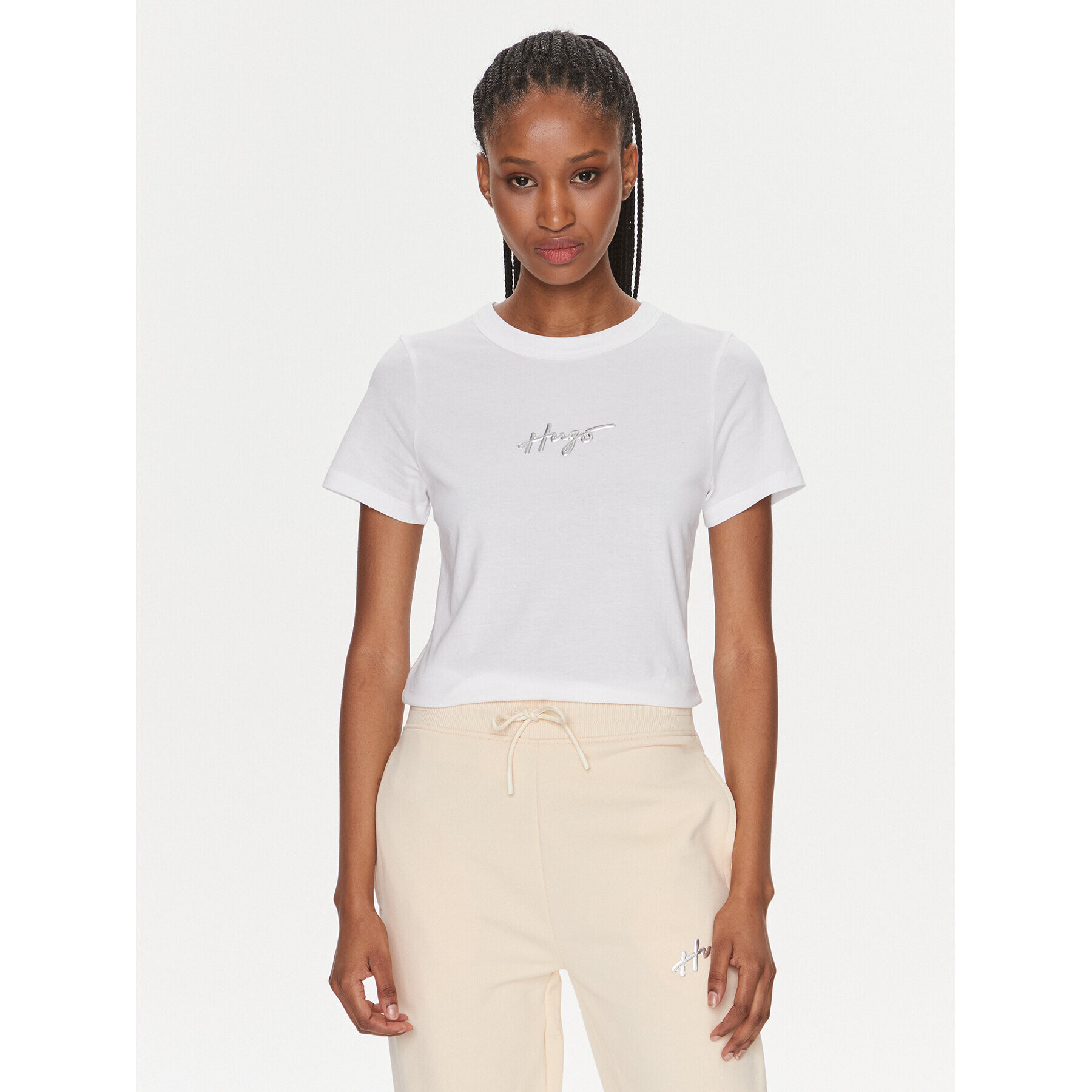 Hugo Тишърт Classic 50508289 Бял Regular Fit - Pepit.bg
