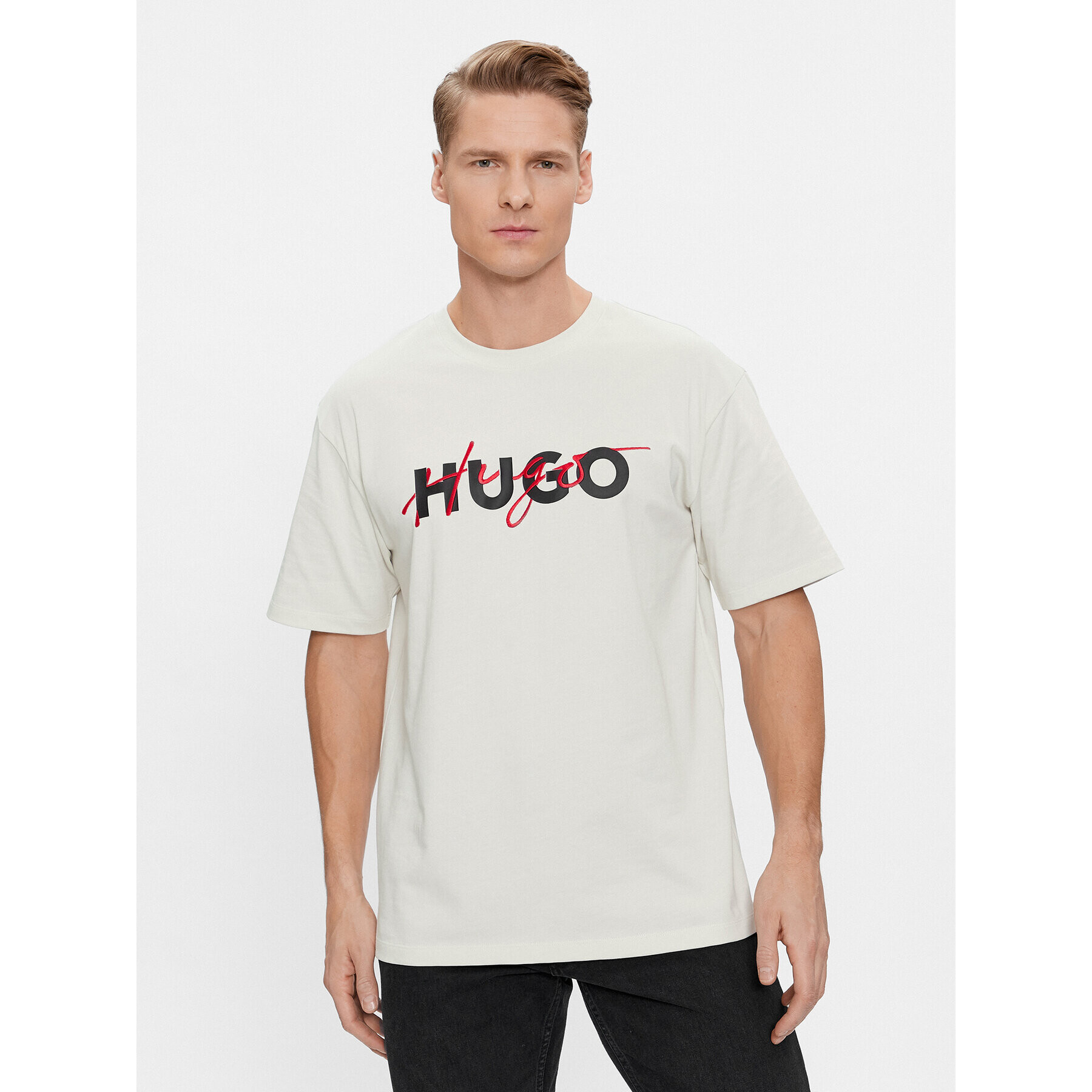 Hugo Тишърт Dakaishi 50494565 Бежов Relaxed Fit - Pepit.bg