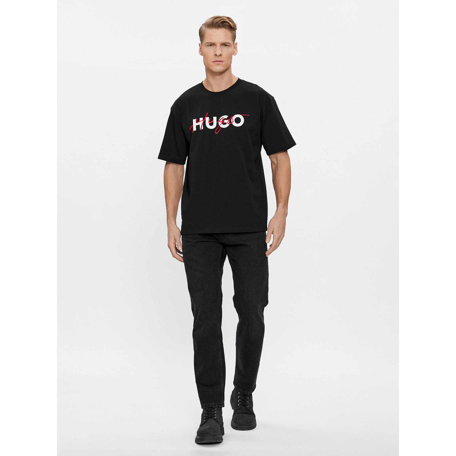 Hugo Тишърт Dakaishi 50494565 Черен Relaxed Fit - Pepit.bg