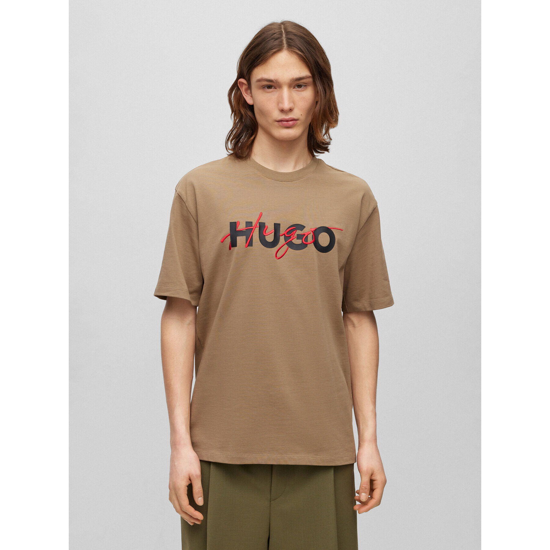 Hugo Тишърт Dakaishi 50494565 Кафяв Relaxed Fit - Pepit.bg