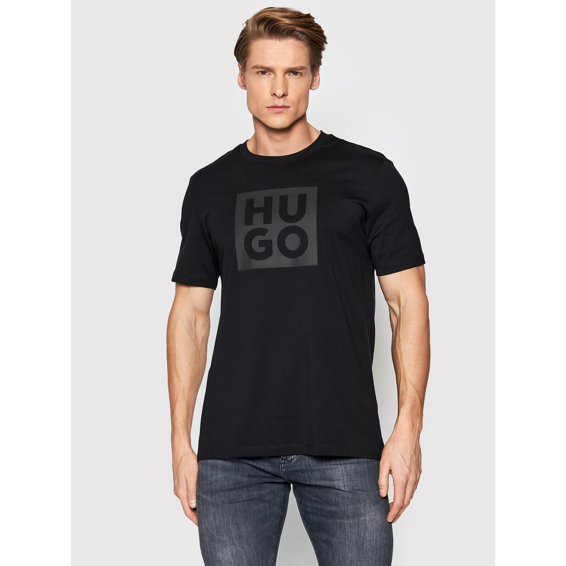 Hugo Тишърт Daltor 50473891 Черен Regular Fit - Pepit.bg