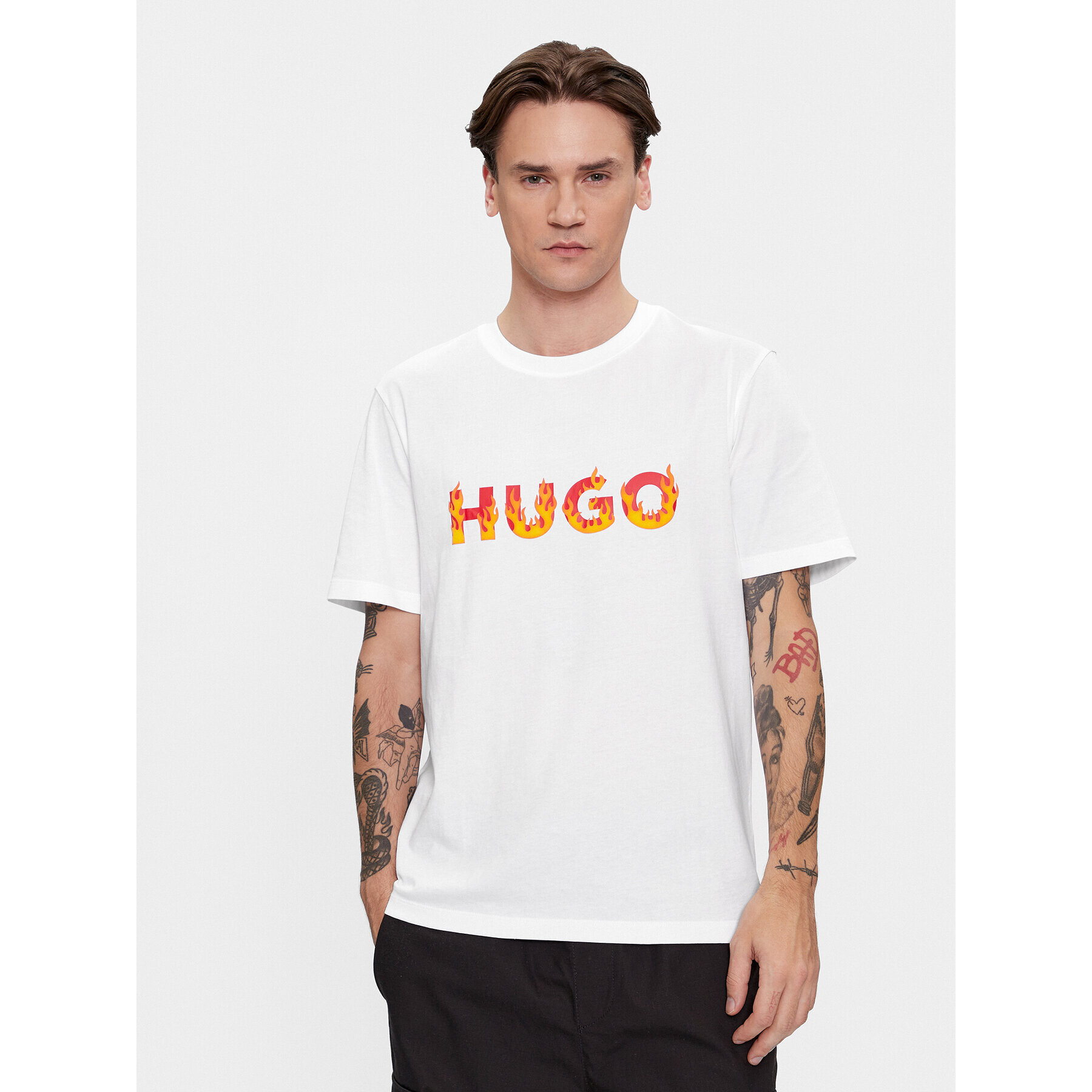 Hugo Тишърт Danda 50504542 Бял Regular Fit - Pepit.bg