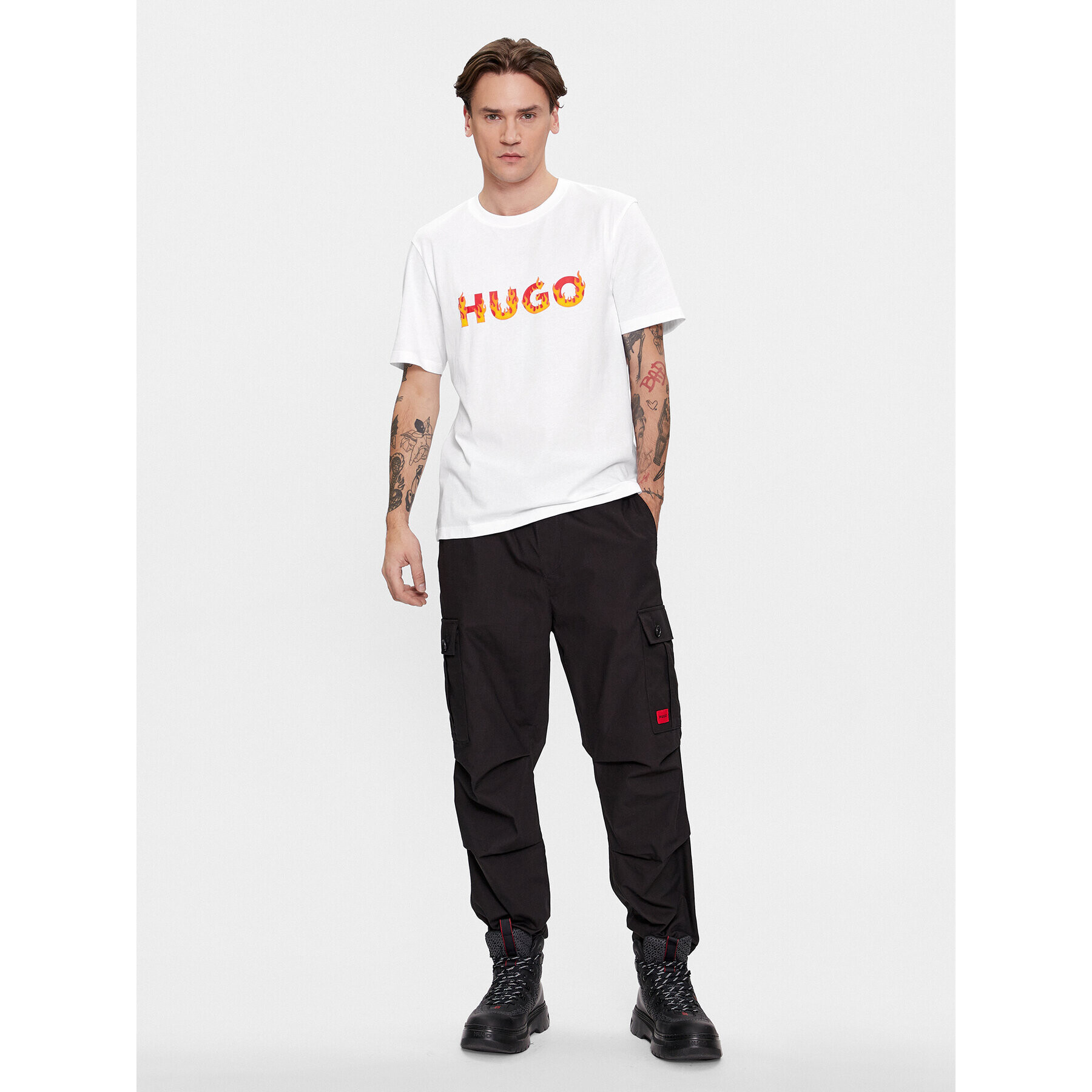 Hugo Тишърт Danda 50504542 Бял Regular Fit - Pepit.bg