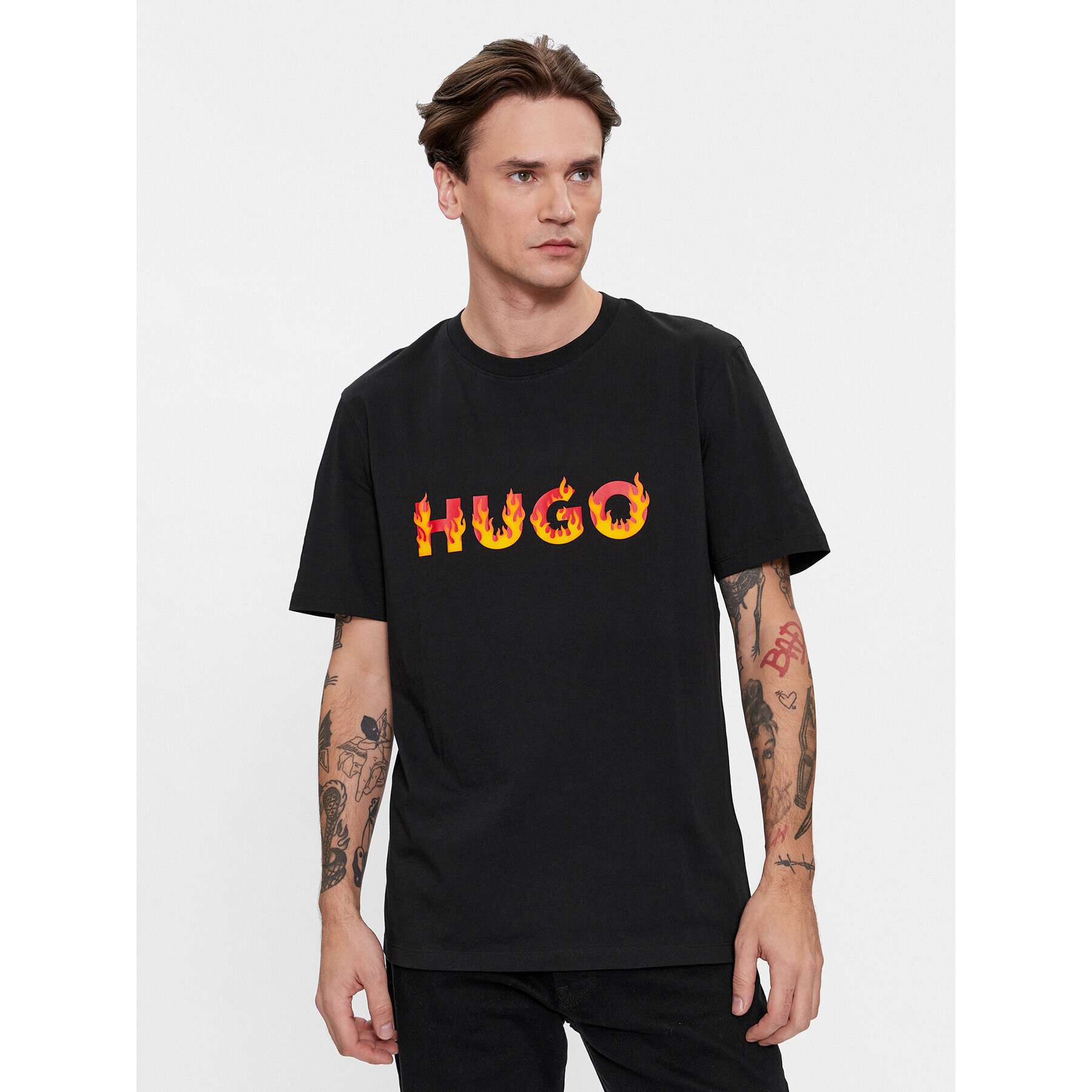 Hugo Тишърт Danda 50504542 Черен Regular Fit - Pepit.bg