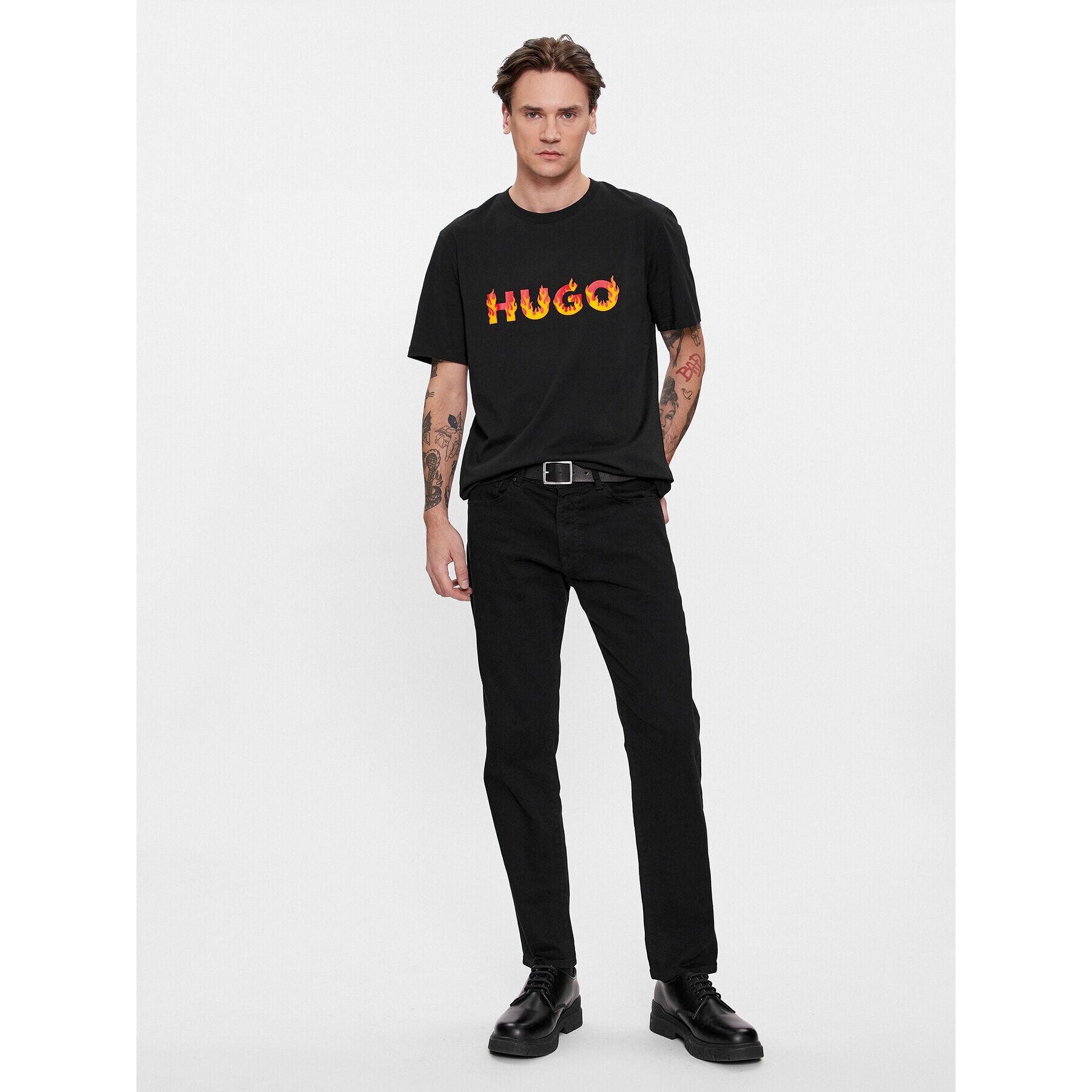 Hugo Тишърт Danda 50504542 Черен Regular Fit - Pepit.bg