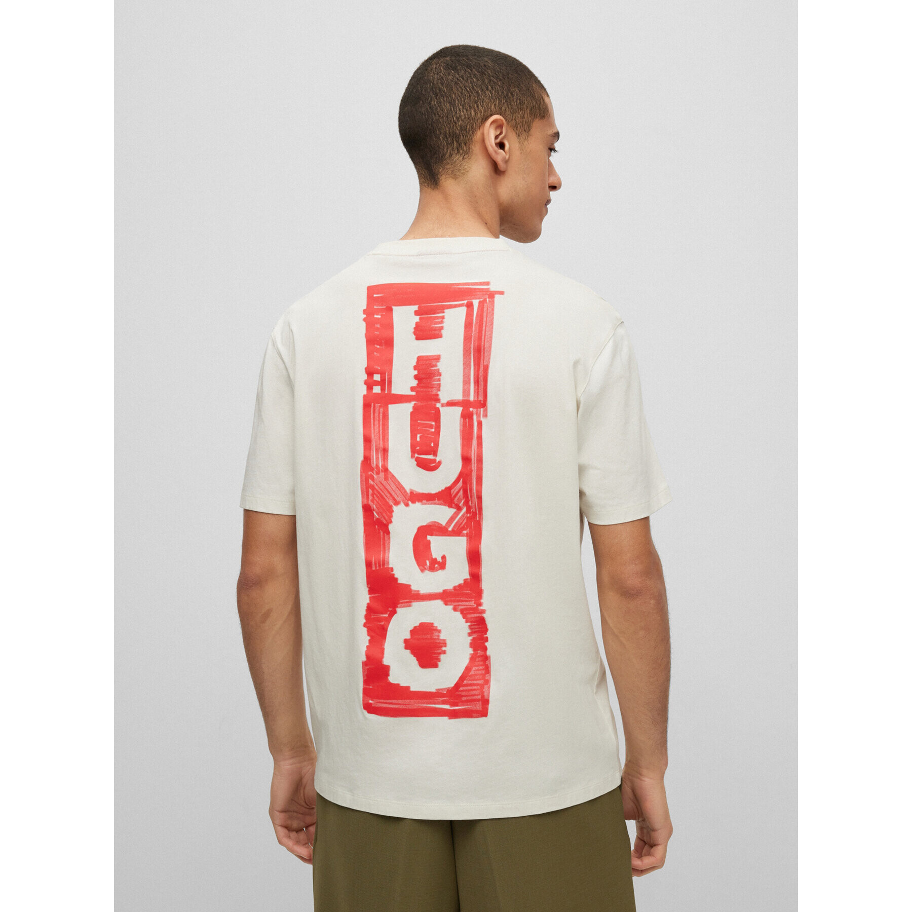 Hugo Тишърт Danden 50493996 Бежов Relaxed Fit - Pepit.bg