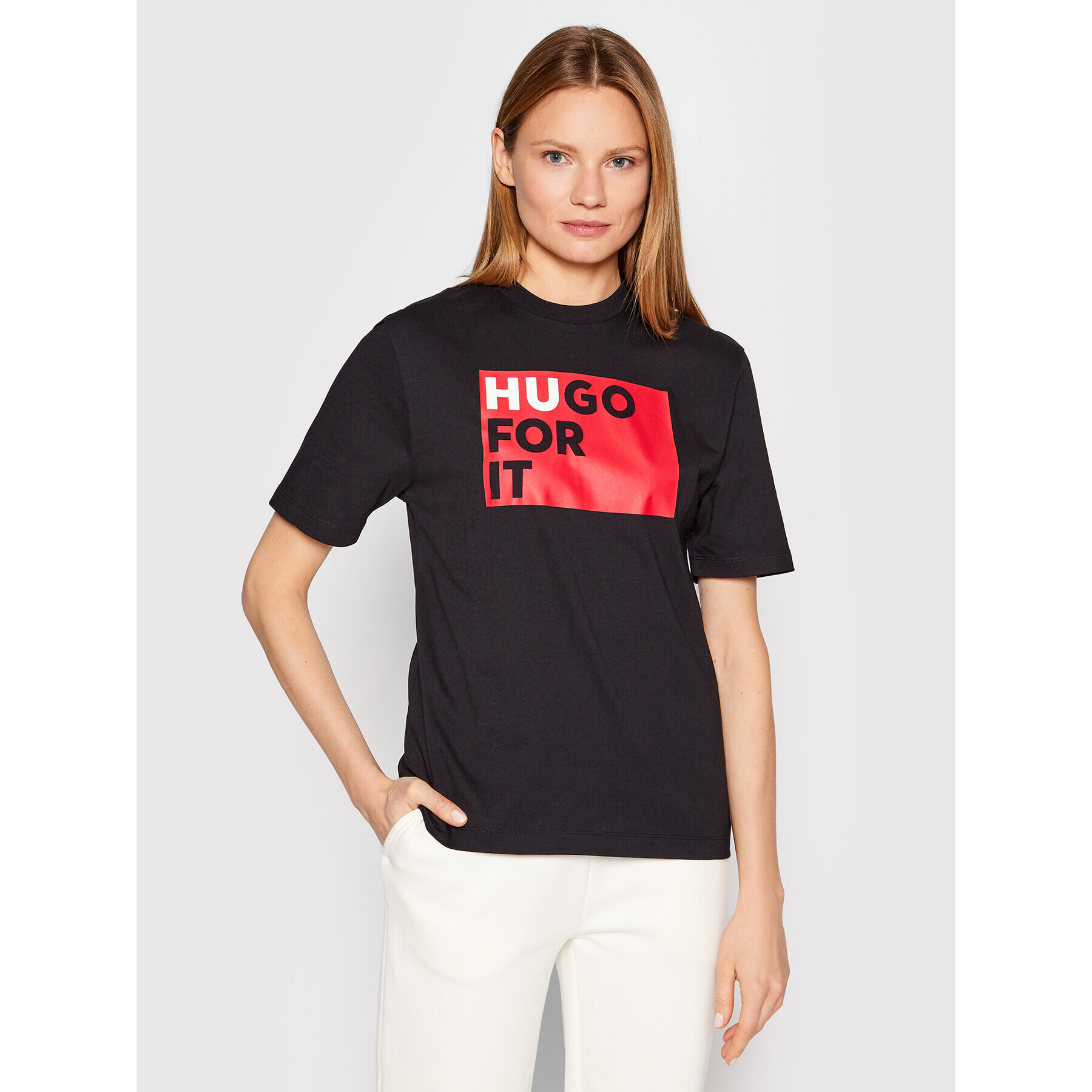 Hugo Тишърт Dashire 50474497 Черен Relaxed Fit - Pepit.bg