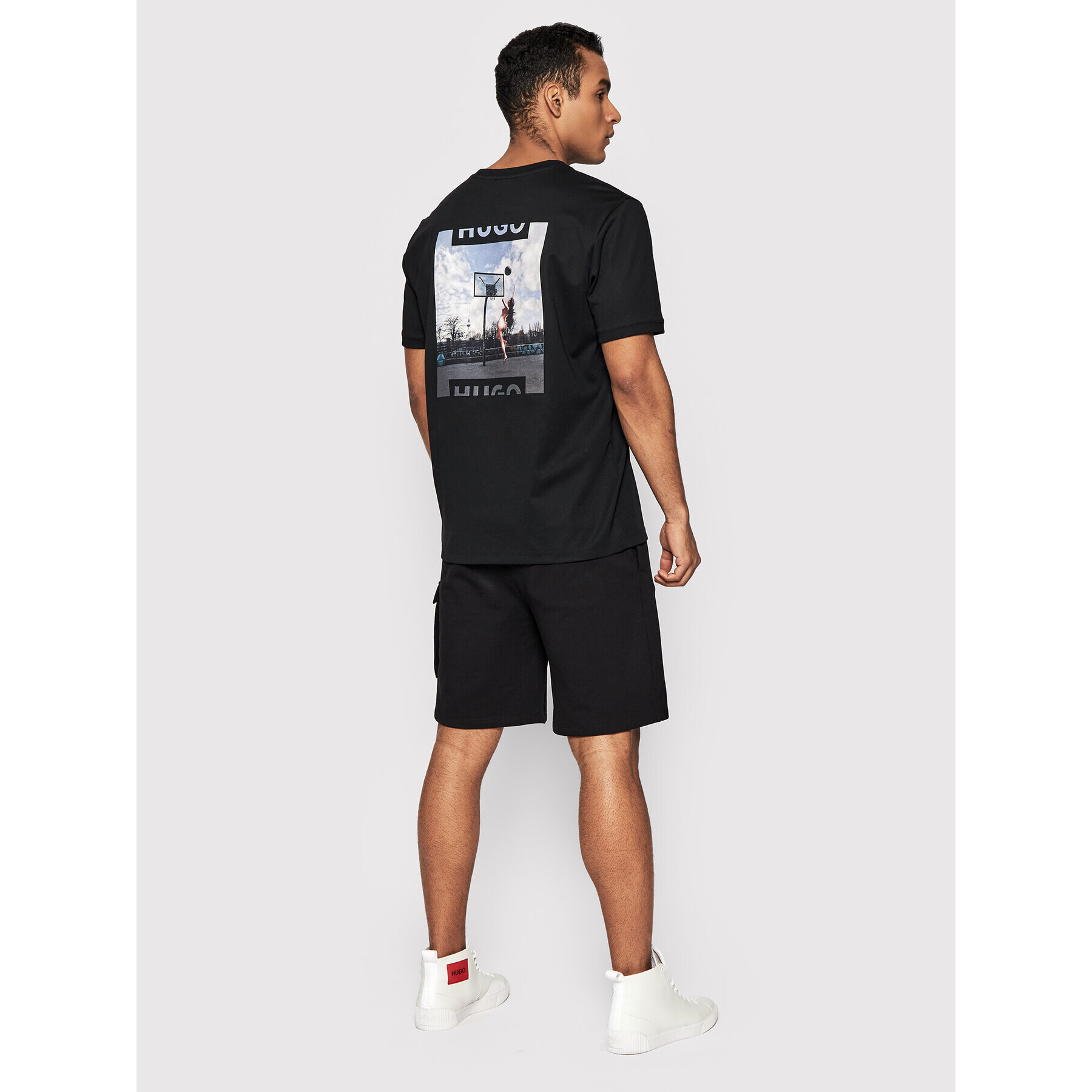 Hugo Тишърт Dasketball 50465935 Черен Relaxed Fit - Pepit.bg