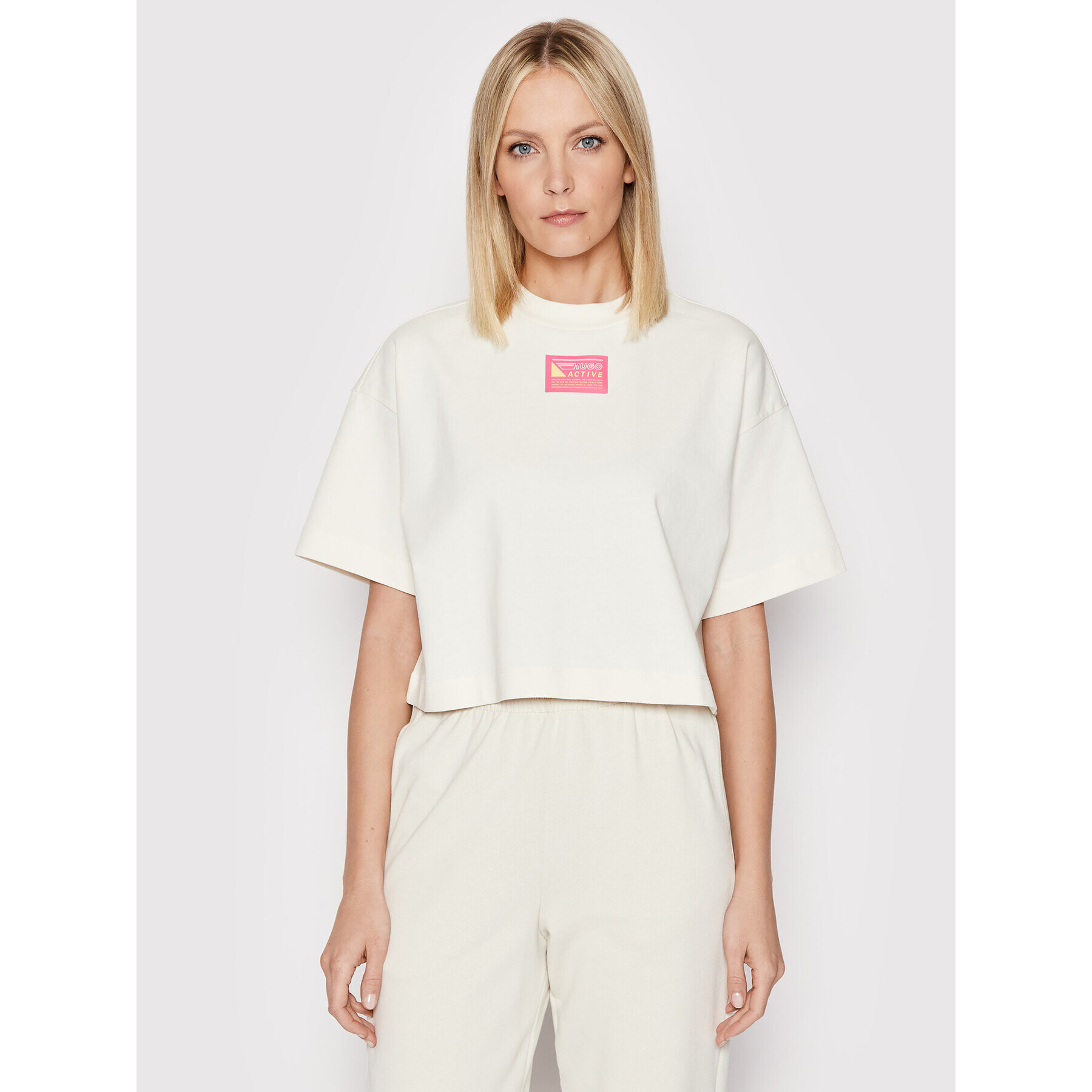 Hugo Тишърт Daylora 50466554 Бял Relaxed Fit - Pepit.bg