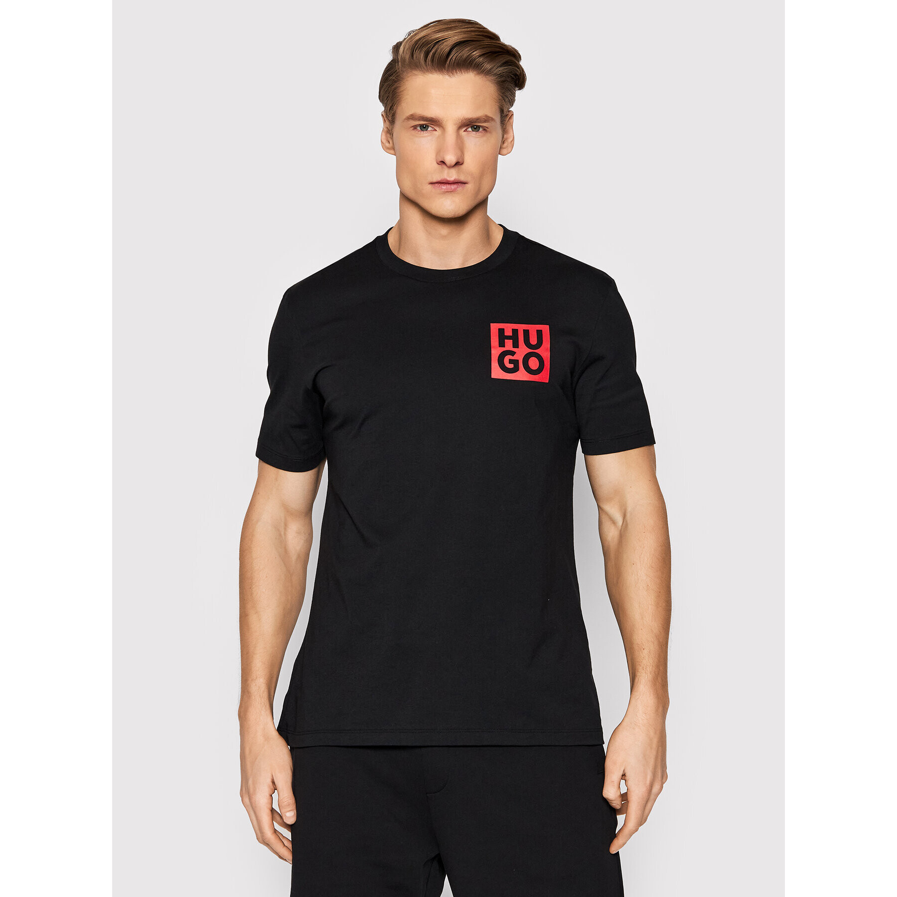 Hugo Тишърт Detzington 50473893 Черен Regular Fit - Pepit.bg