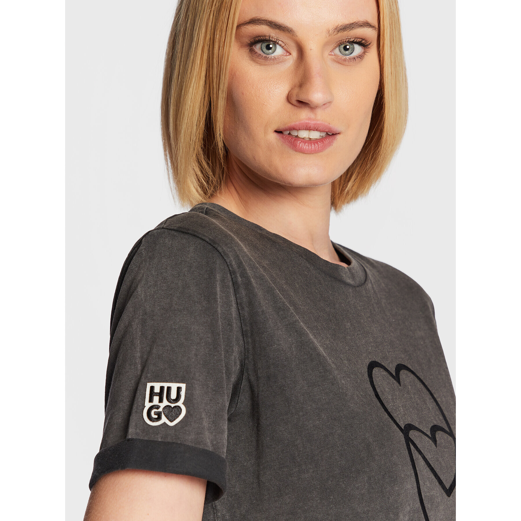 Hugo Тишърт Dibiusa_5 50478452 Сив Slim Fit - Pepit.bg