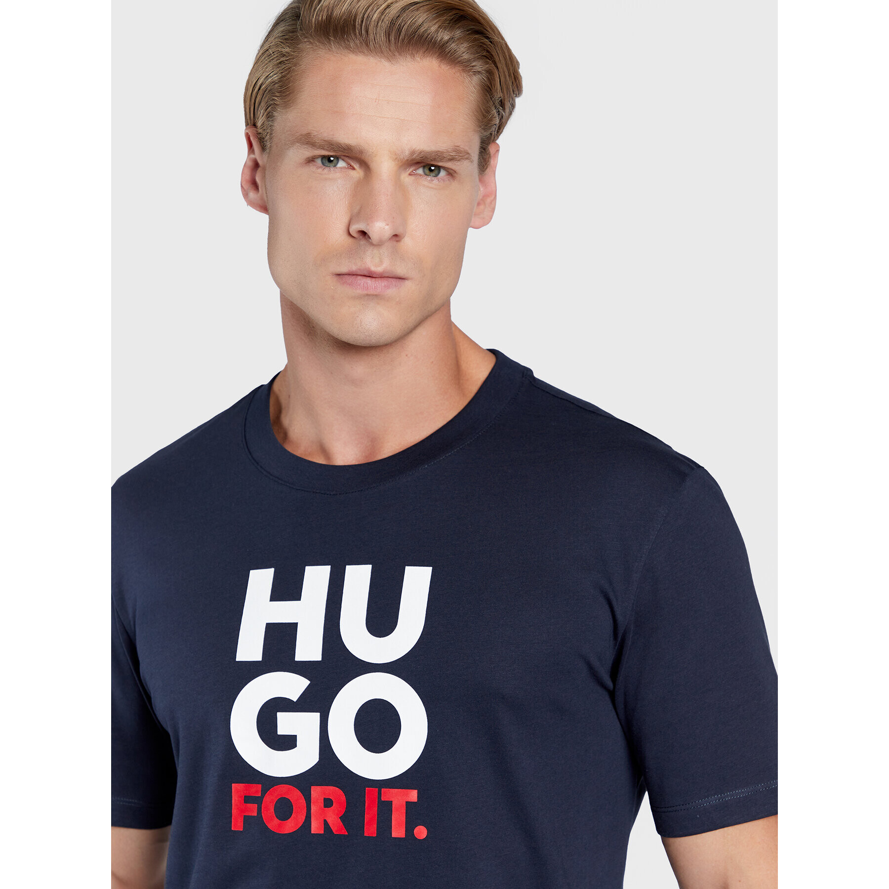 Hugo Тишърт Dimentis 50477025 Тъмносин Regular Fit - Pepit.bg