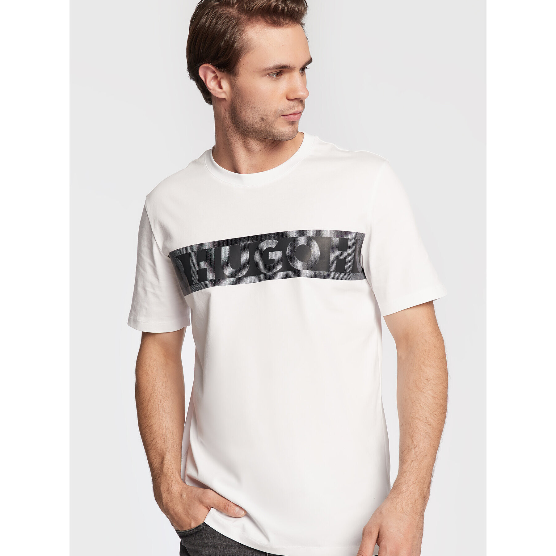 Hugo Тишърт Dinotto 50475339 Бял Regular Fit - Pepit.bg