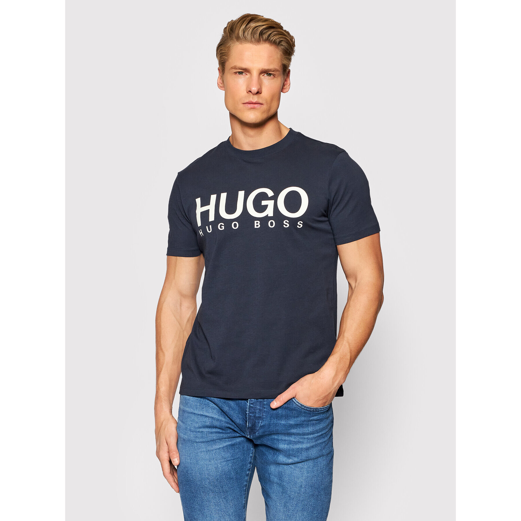 Hugo Тишърт Dolive212 50447980 Тъмносин Regular Fit - Pepit.bg