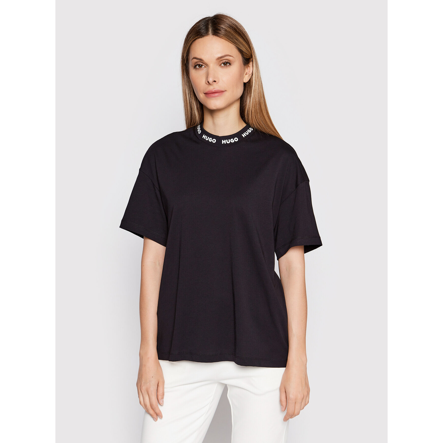 Hugo Тишърт Dorene_1 50473300 Черен Regular Fit - Pepit.bg