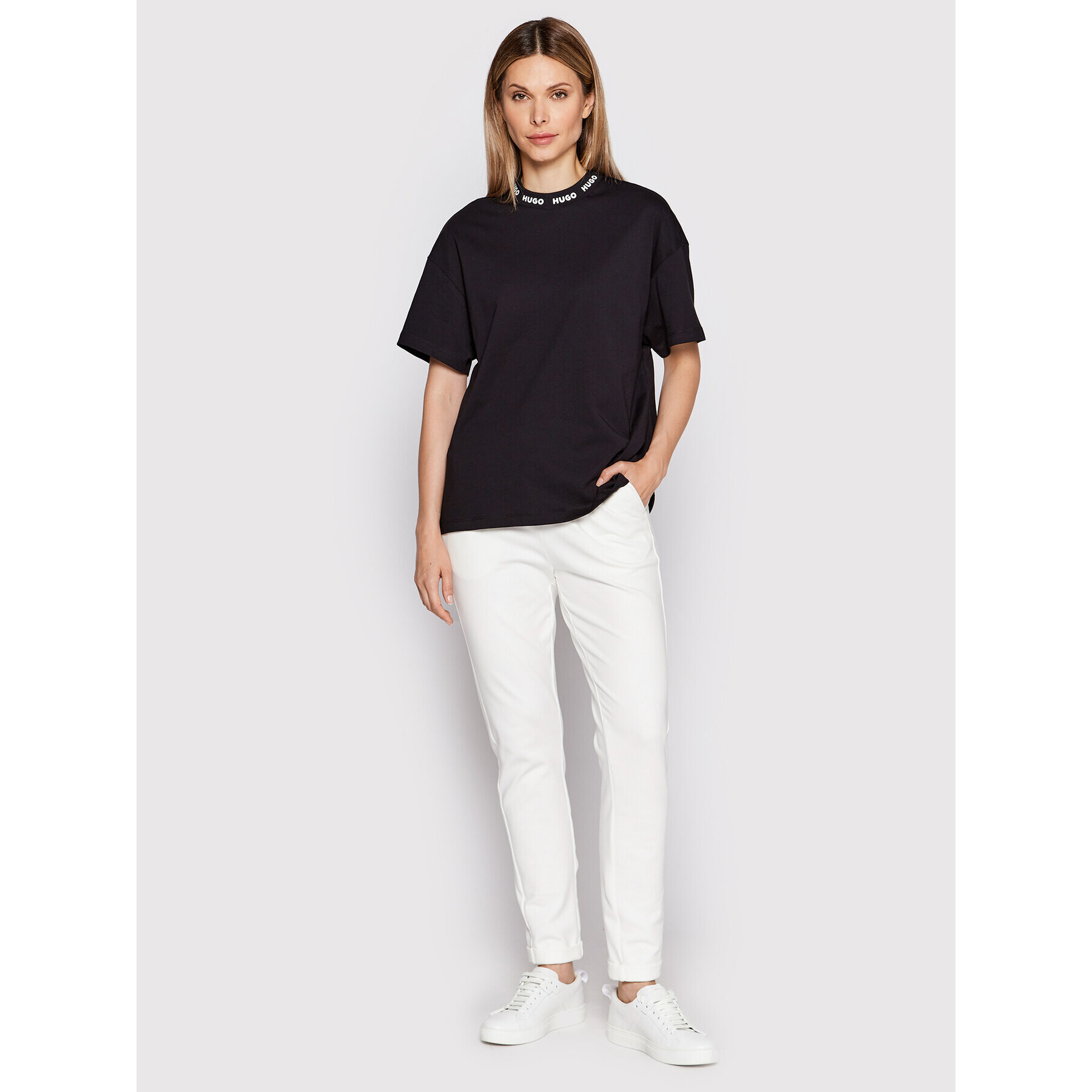 Hugo Тишърт Dorene_1 50473300 Черен Regular Fit - Pepit.bg